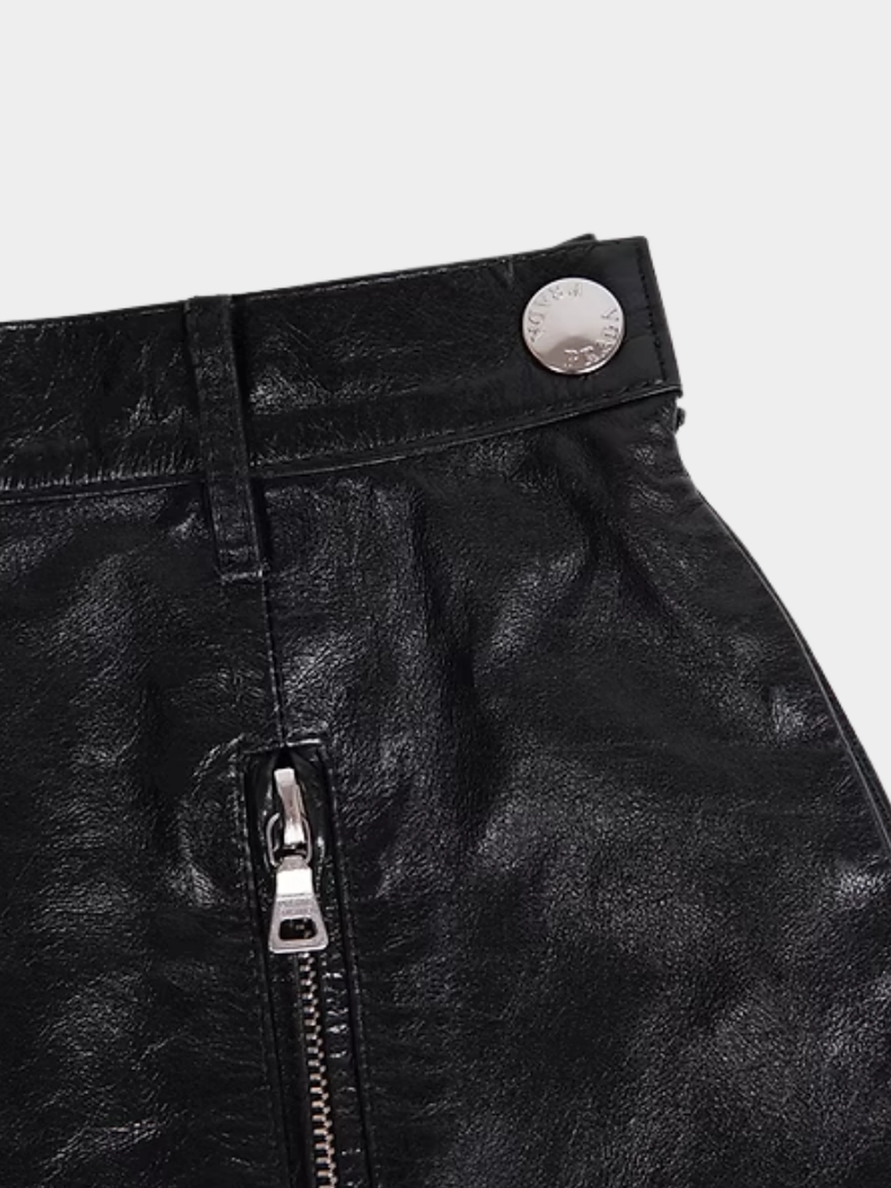 Prada FW 1994 Black Leather Mini Skirt - Image 3
