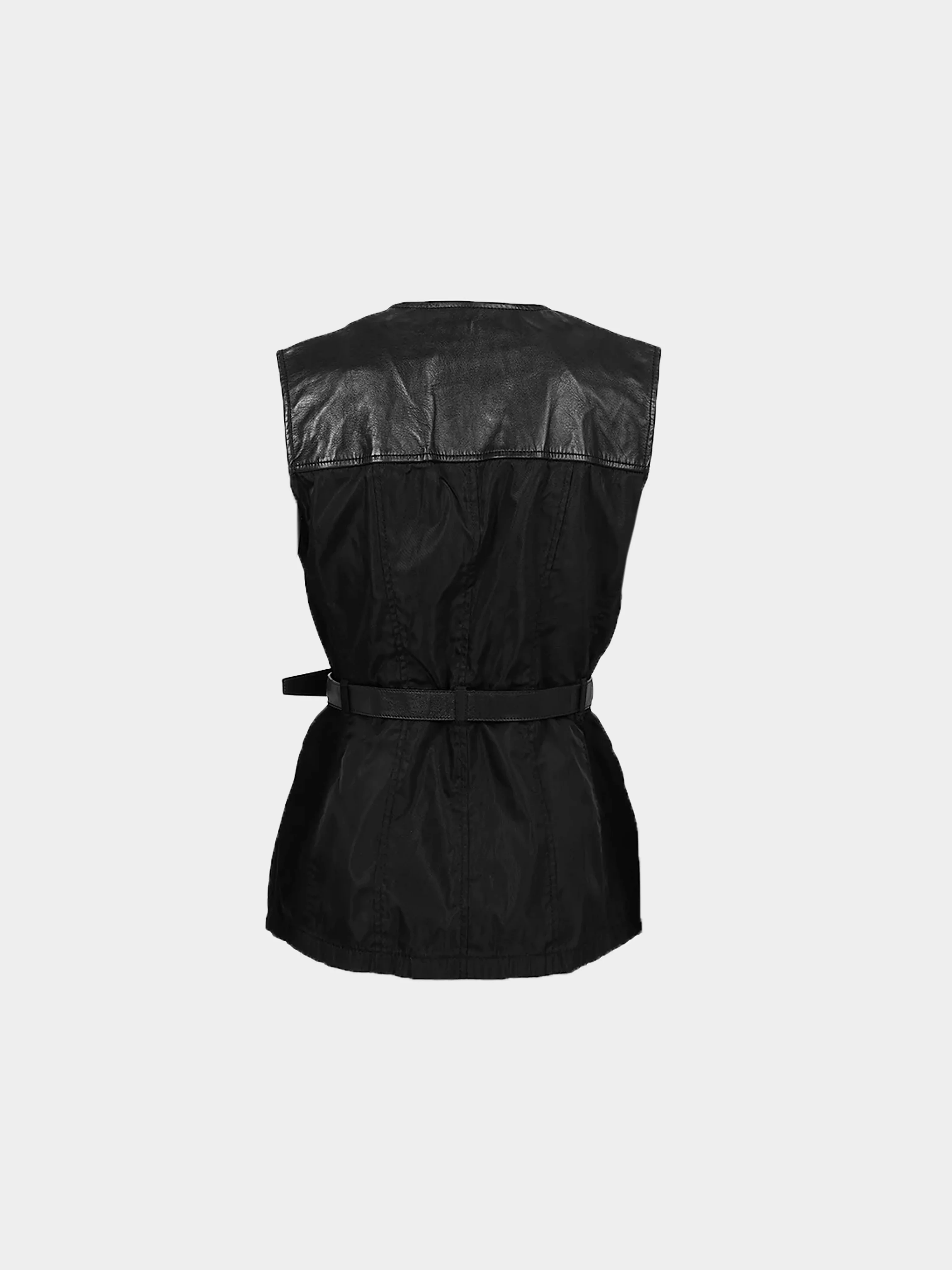 Prada FW 1994 Black Nylon Belted Dress - Image 2