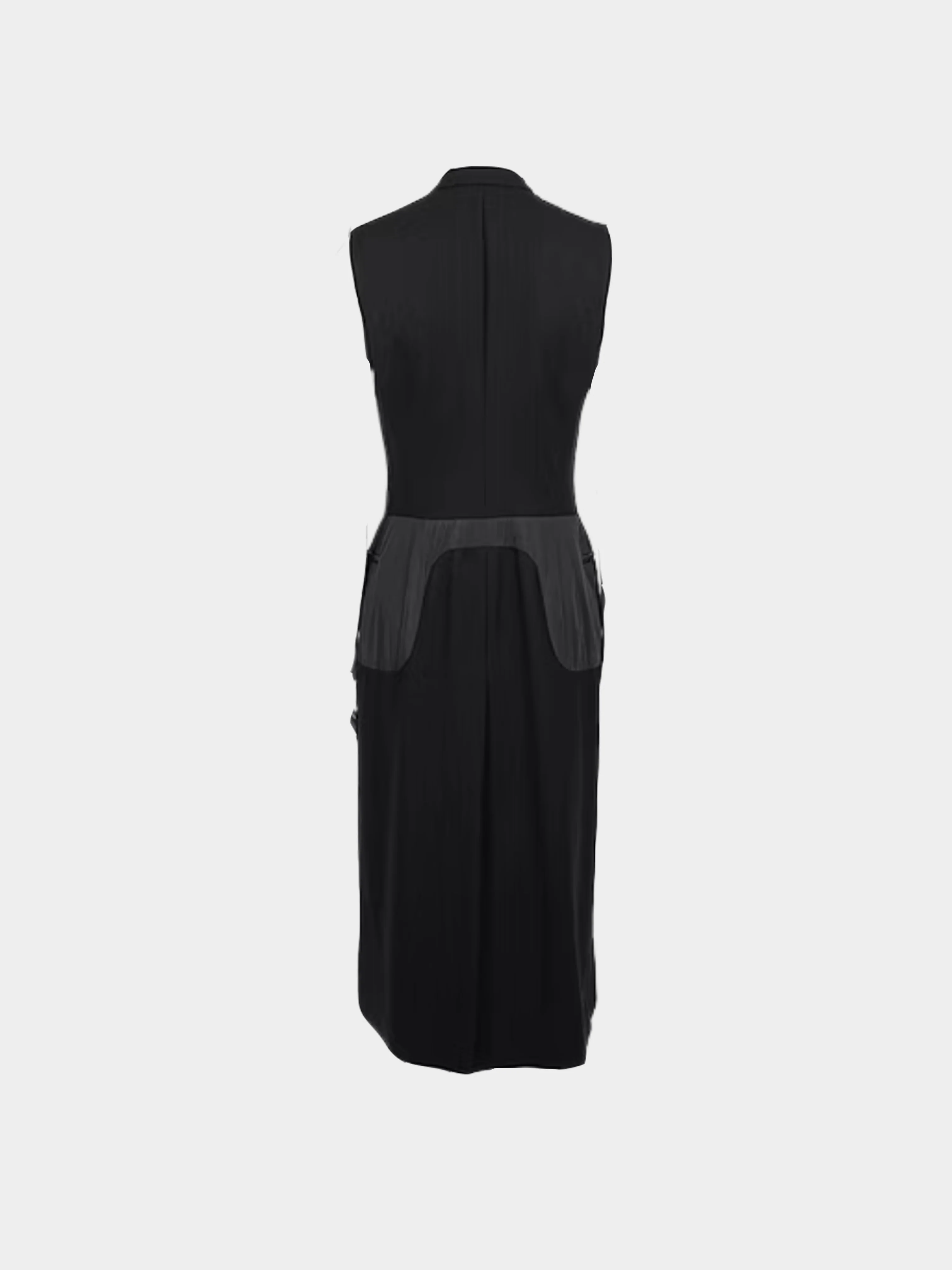 Prada FW 1999 Black Wool Belted Maxi Dress - Image 2