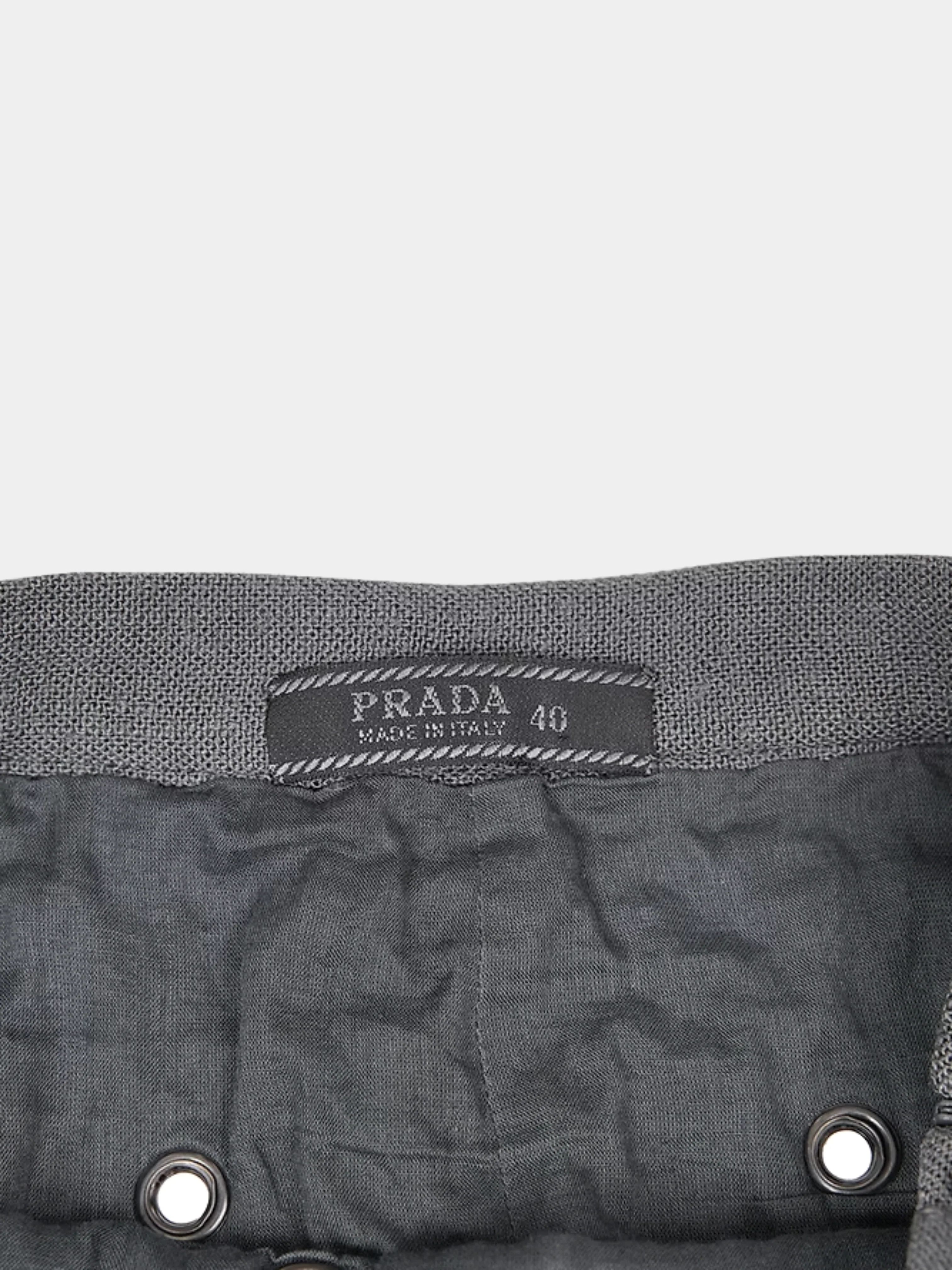 Prada FW 1999 Grey Studded Sleeveless Top and Skirt Set - Image 2