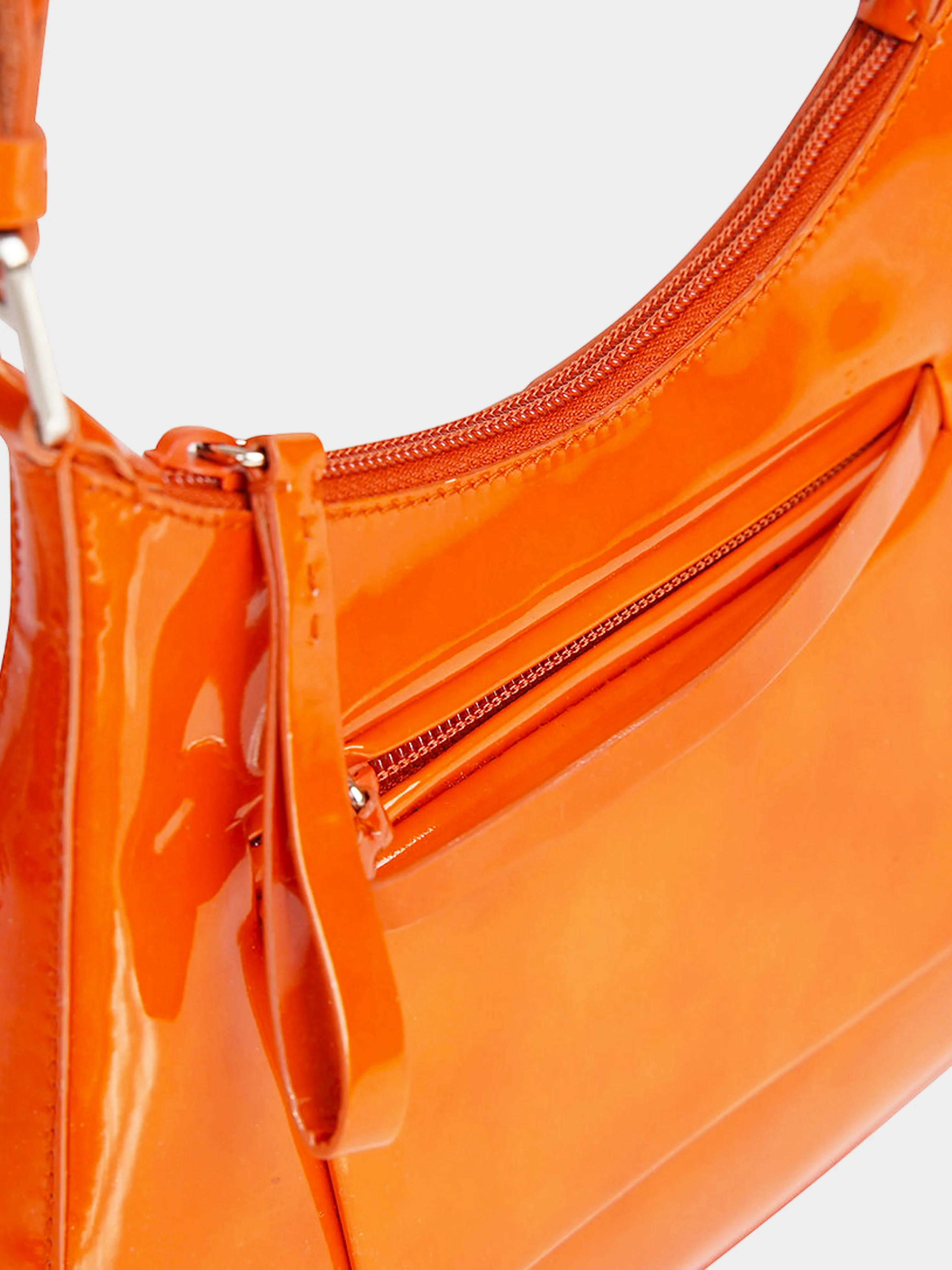 Prada FW 1999 Orange Patent Leather Shoulder Bag - Image 3