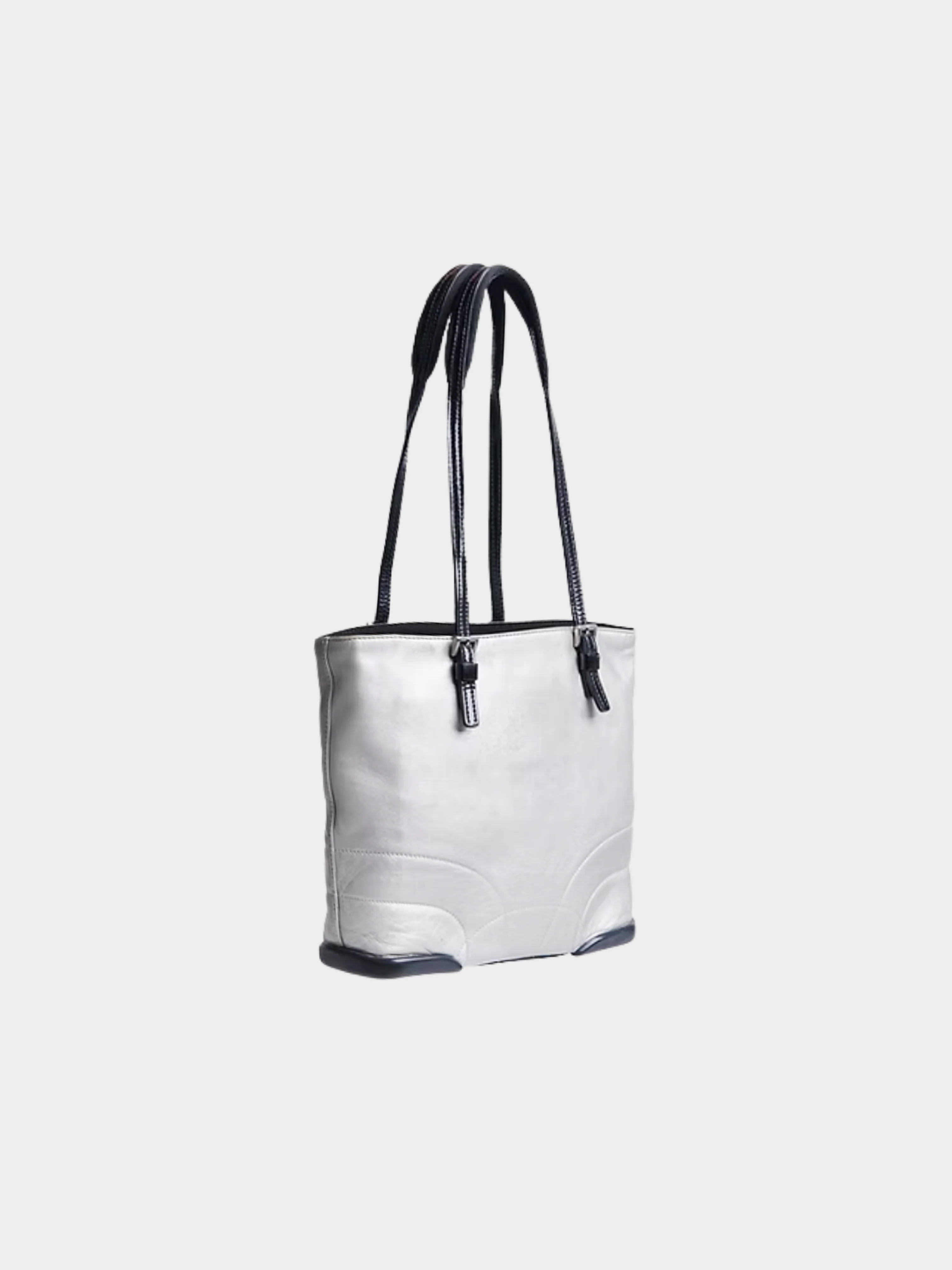 Prada FW 1999 Silver Metallic Tote Bag - Image 2