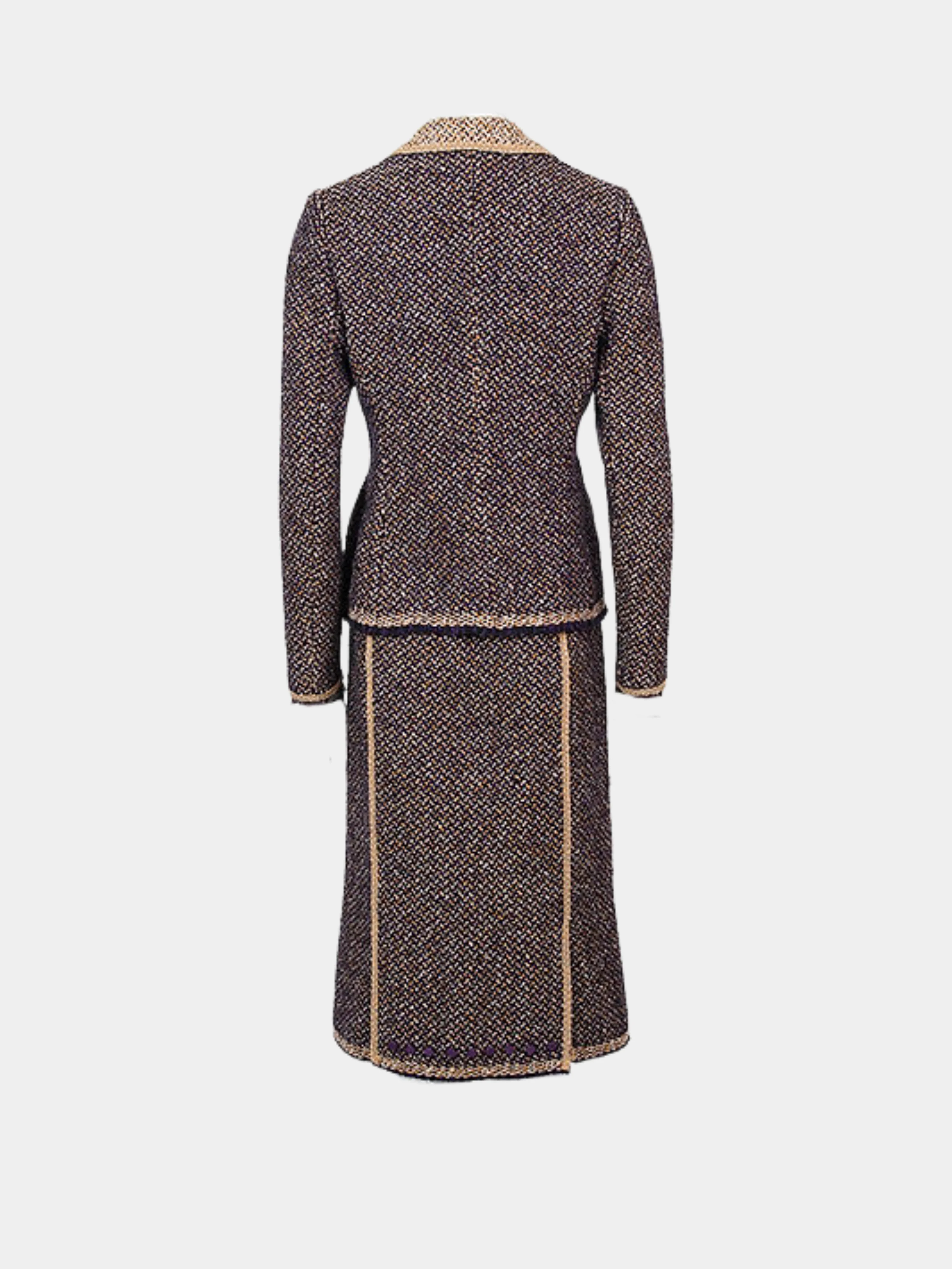 Prada FW 2000 Brown Wool Blazer and Skirt Set - Image 2
