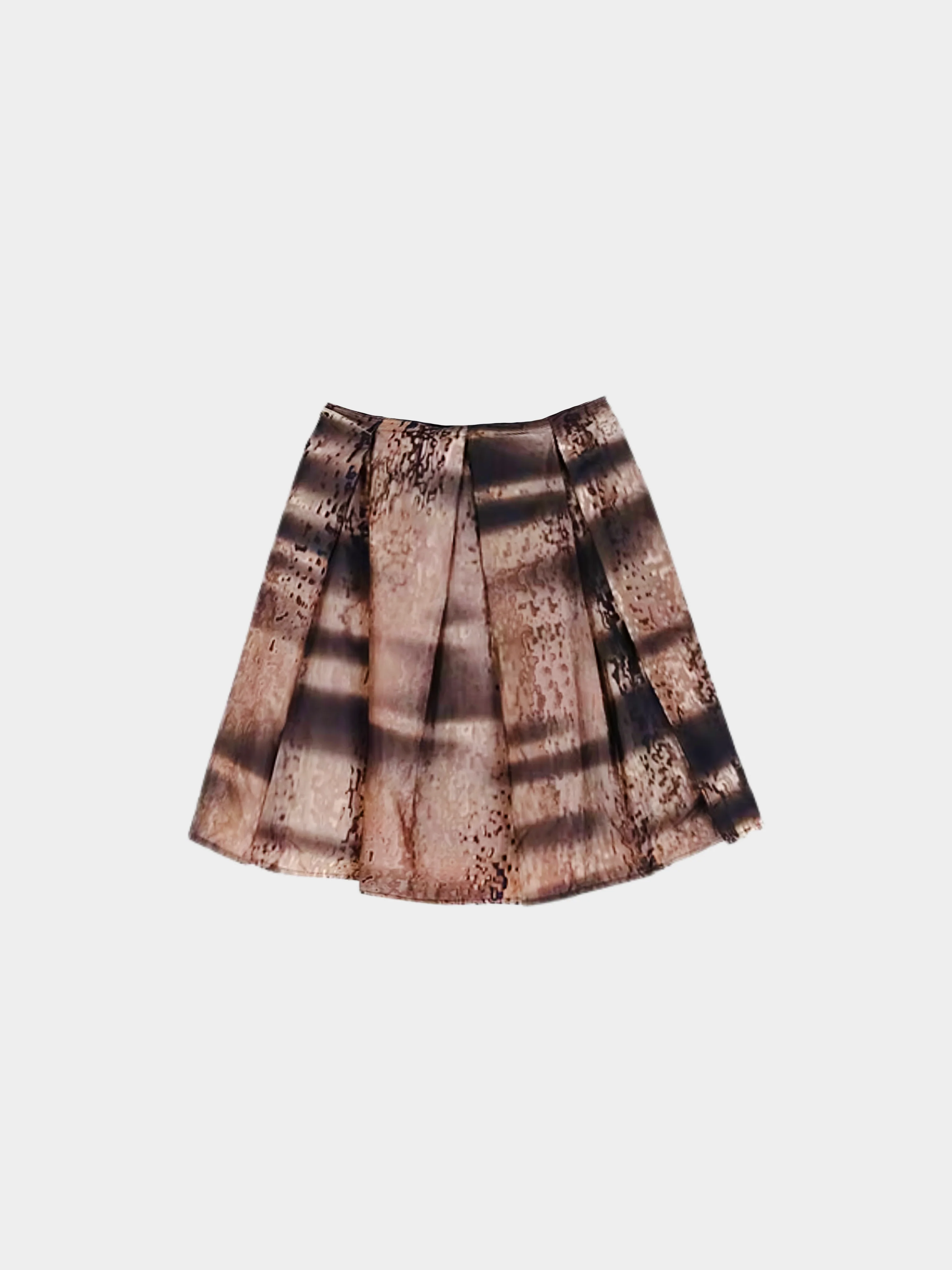Prada FW 2004 Brown Abstract Print Skirt