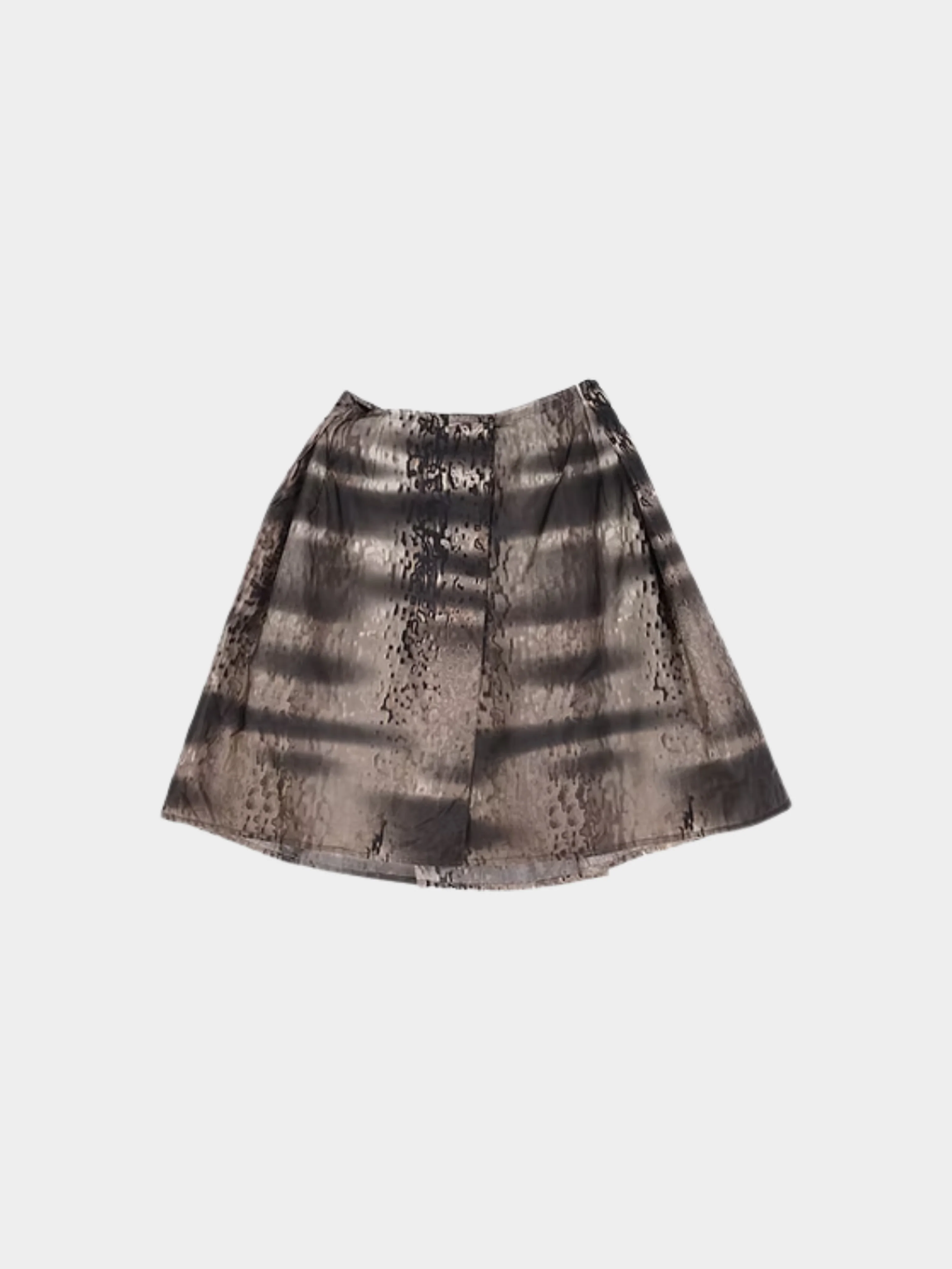 Prada FW 2004 Brown Abstract Print Skirt - Image 2