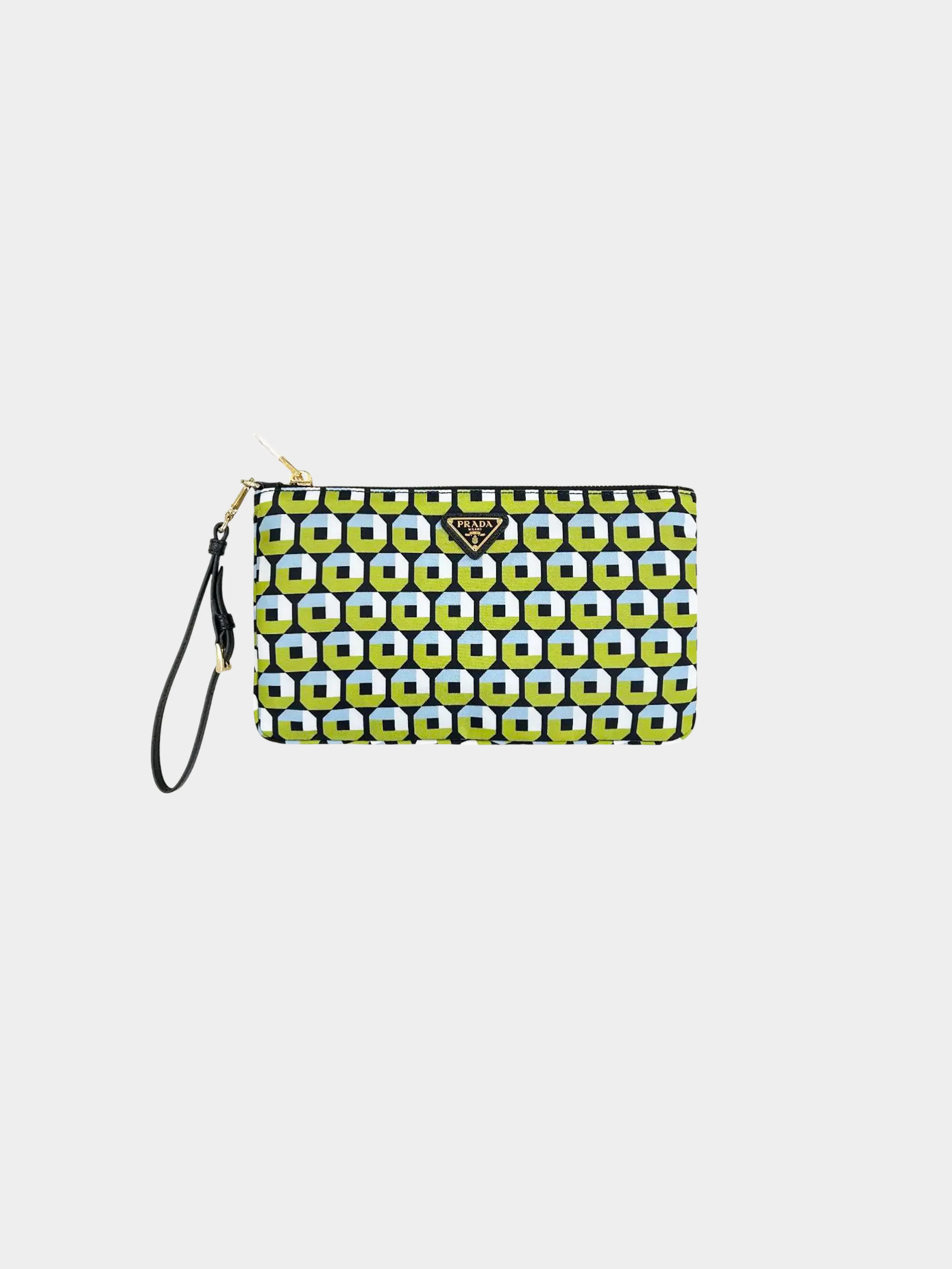 Prada FW 2014 Geometric Print Tessuto Nylon Pouch