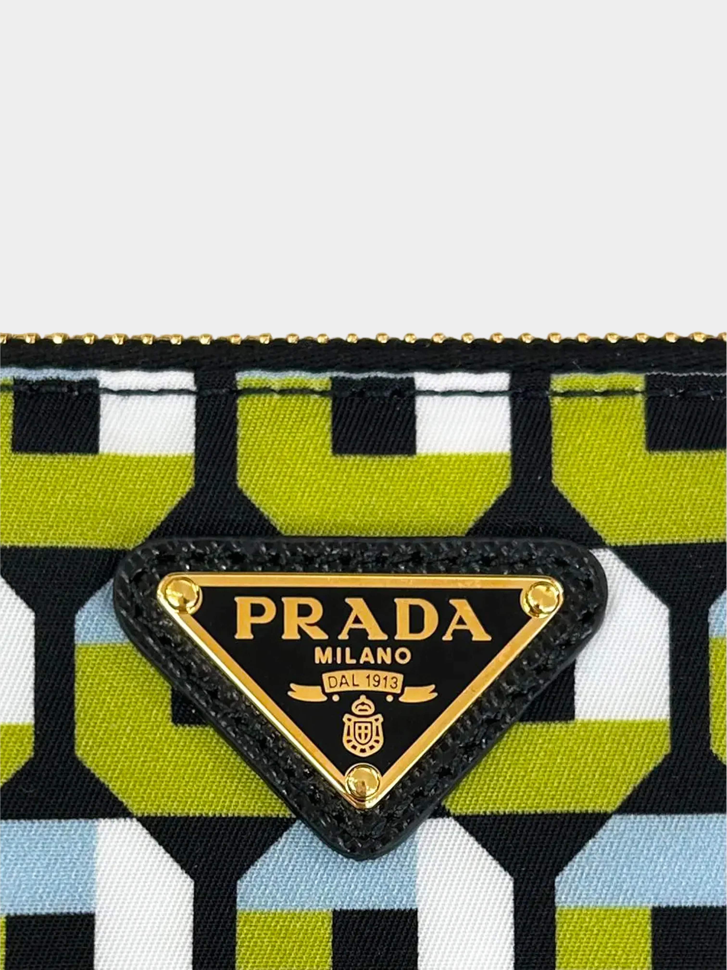 Prada FW 2014 Geometric Print Tessuto Nylon Pouch - Image 2