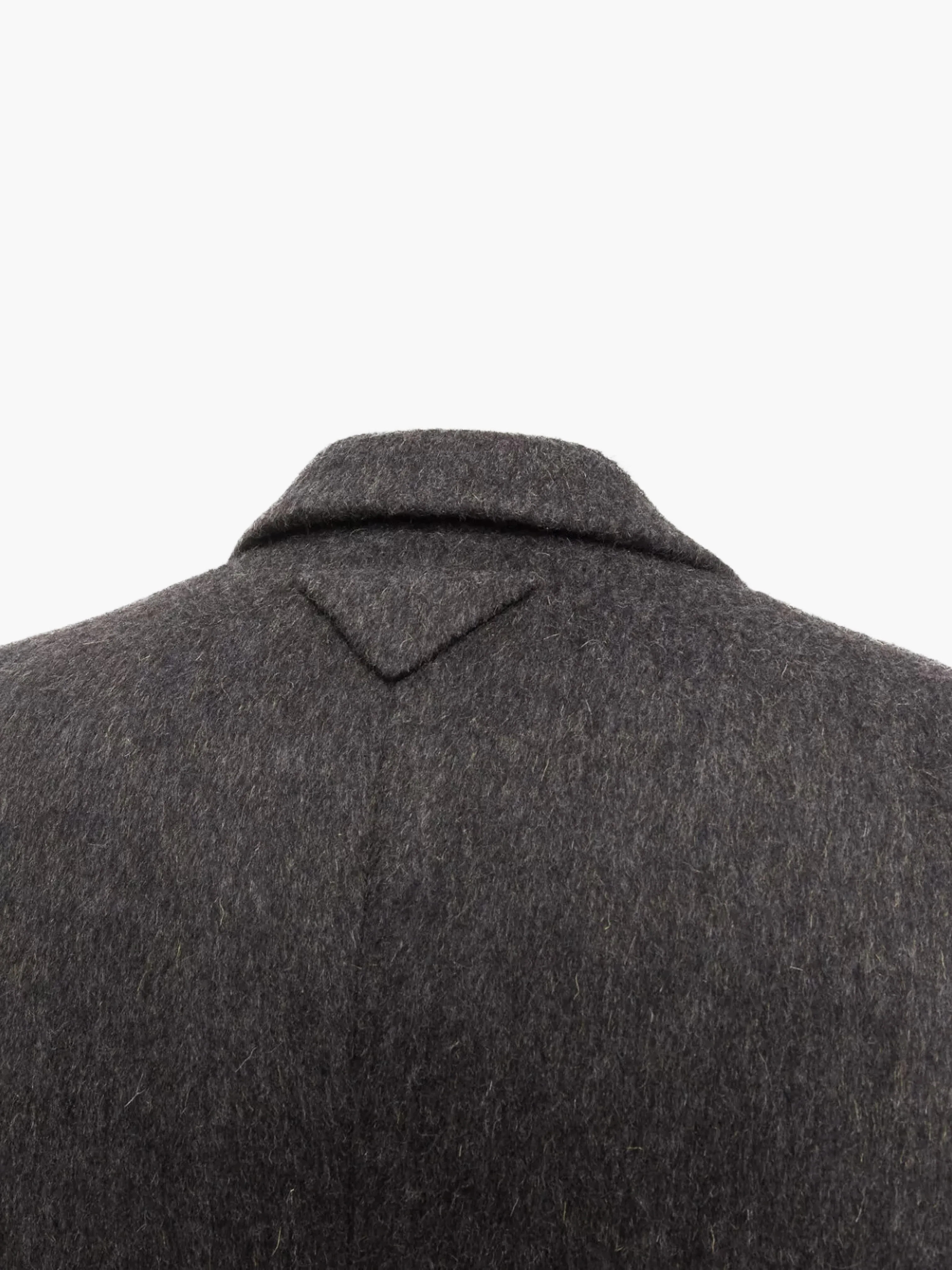 Prada FW 2022 Runway Slate Grey Virgin Wool And Feathers Double-Breasted Jacket - Image 4
