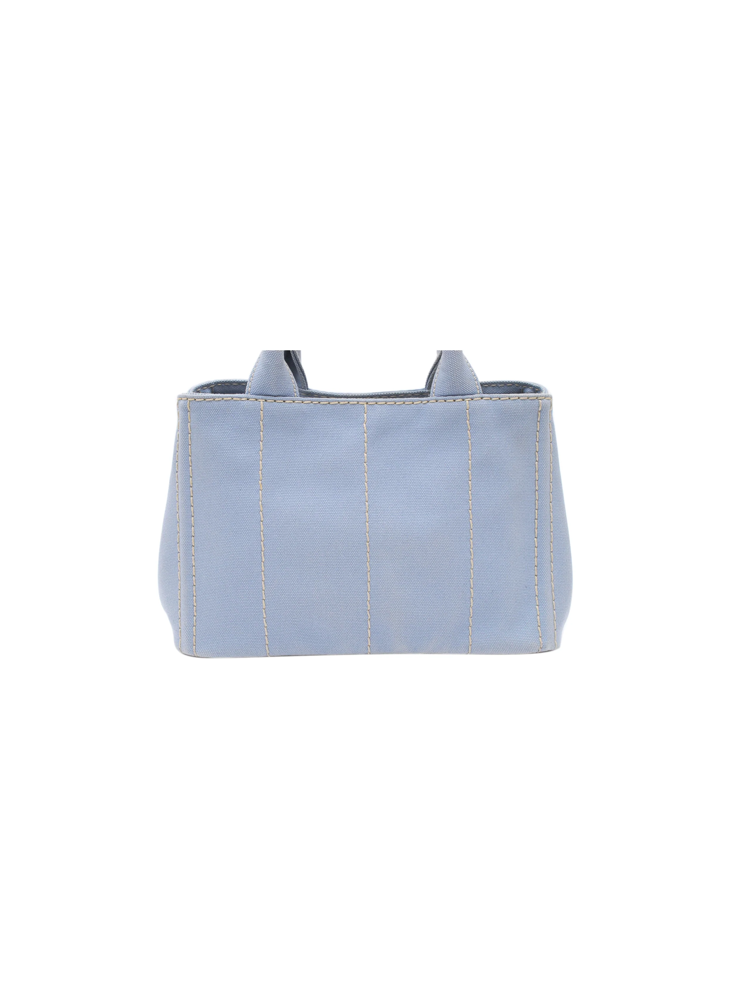 Prada 2000s Light Blue Denim Canvas Tote - Image 4