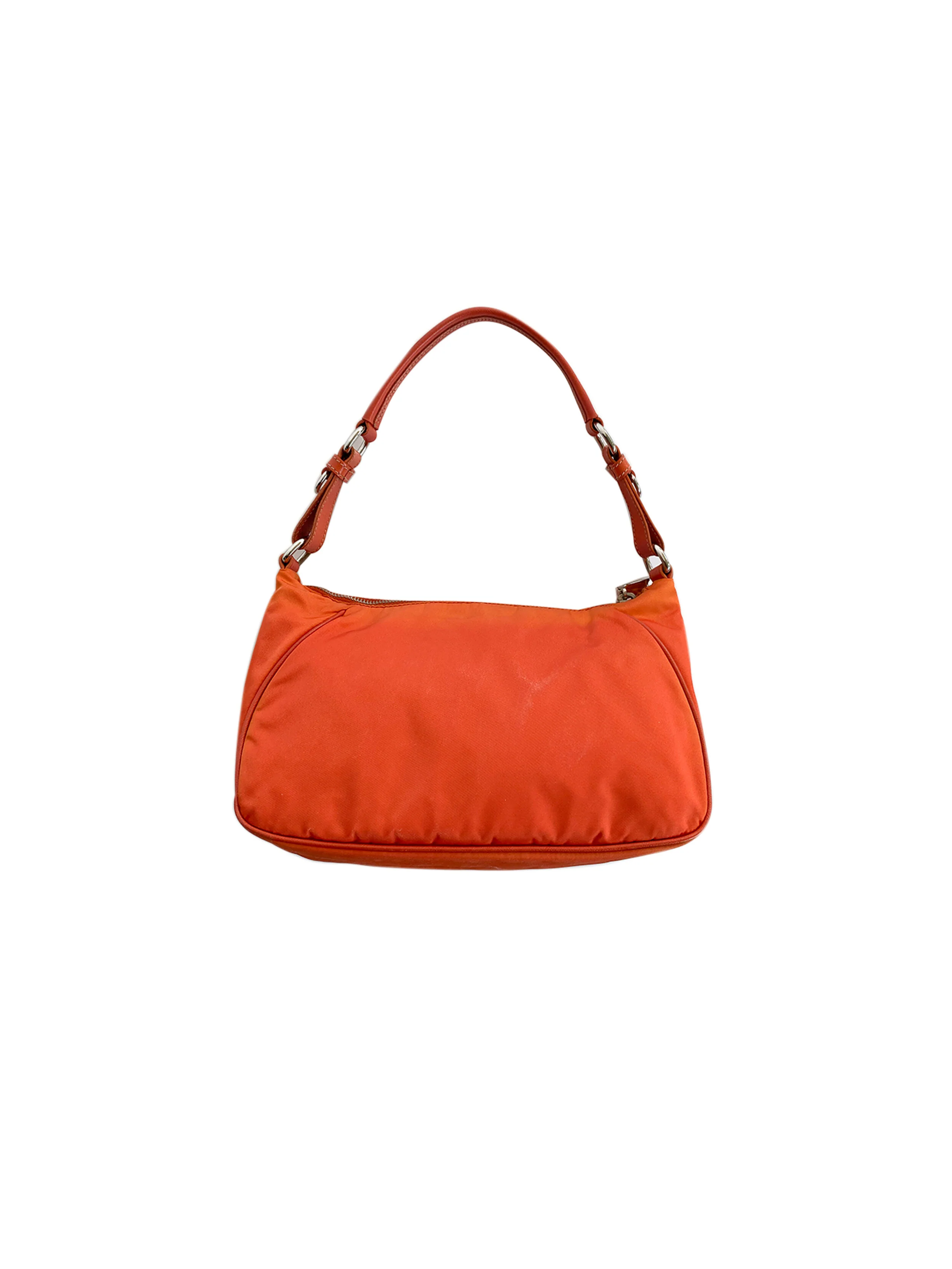 Prada 2000s Orange Small Tessuto Bag - Image 2