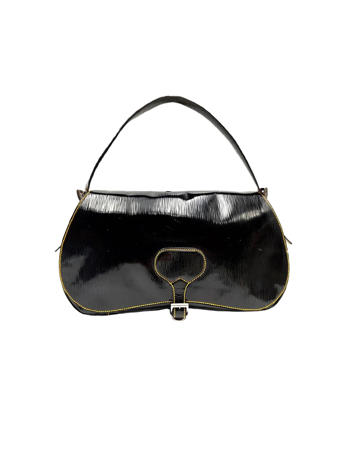 Prada 2000s Rare Black Vinyl Small Handbag - Image 2