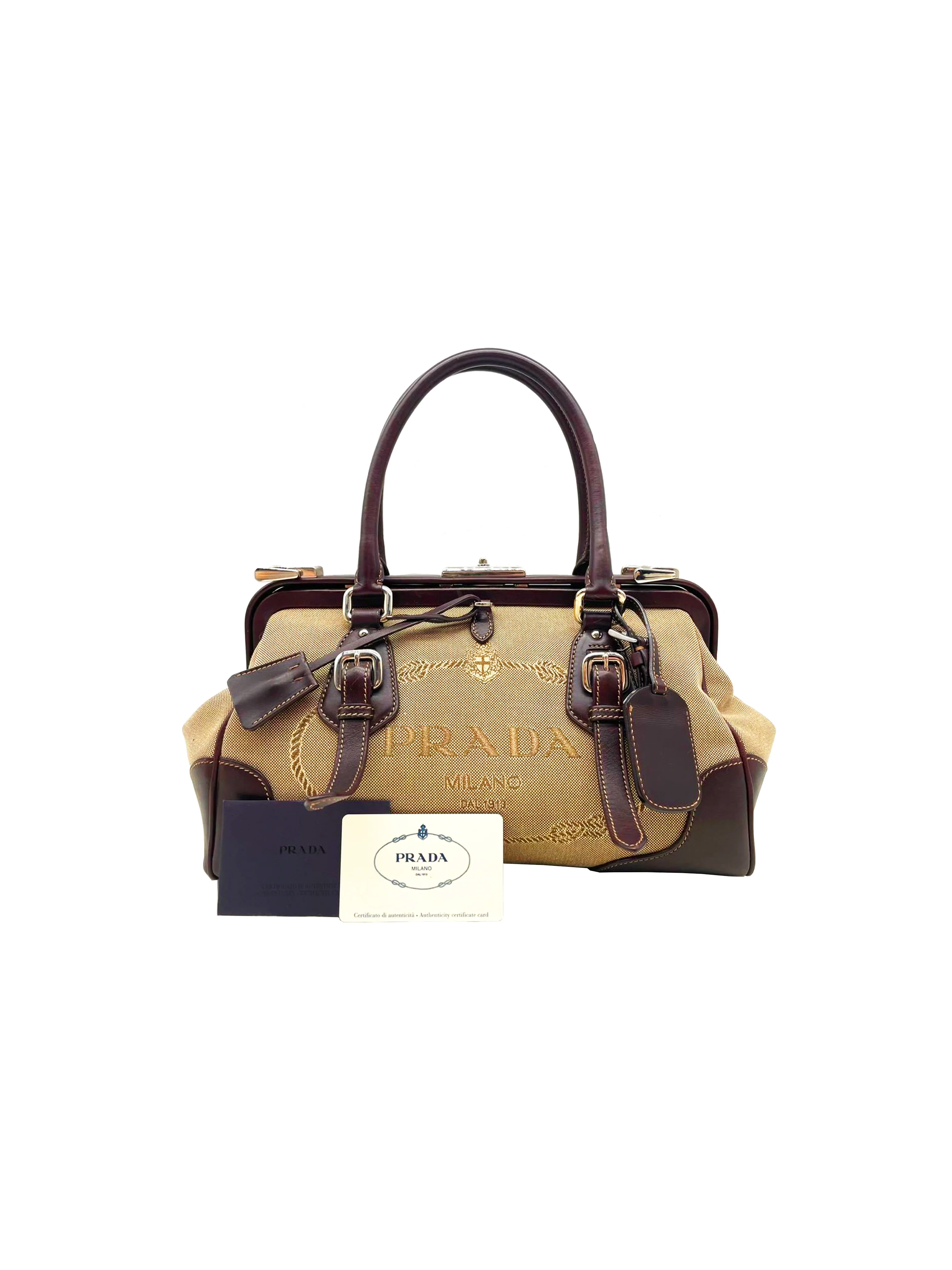 Prada 2000s Rare Clasp Milano Handbag