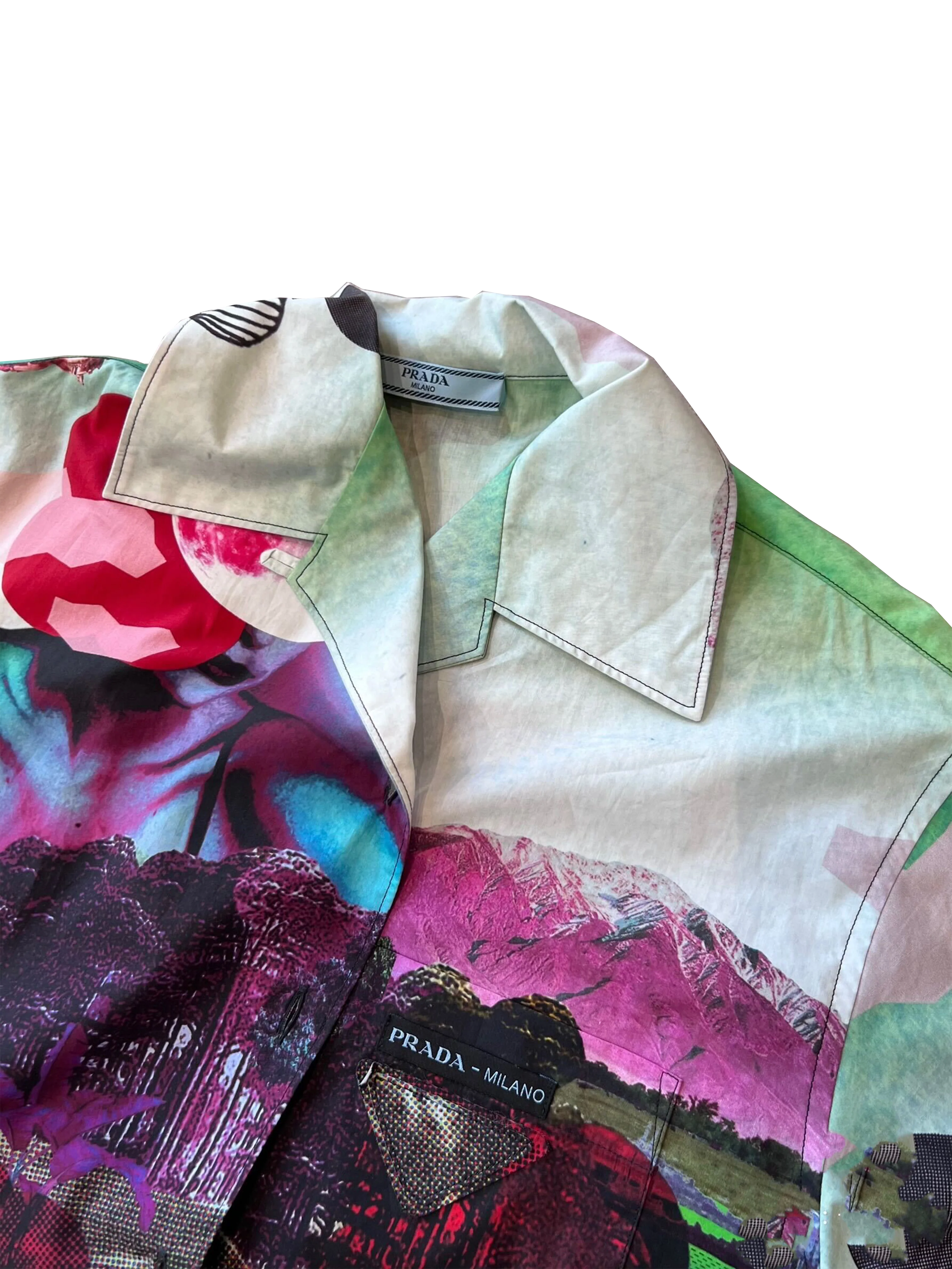 Prada Rare 2015 Short Sleeve Shirt Panorama Motif - Image 2