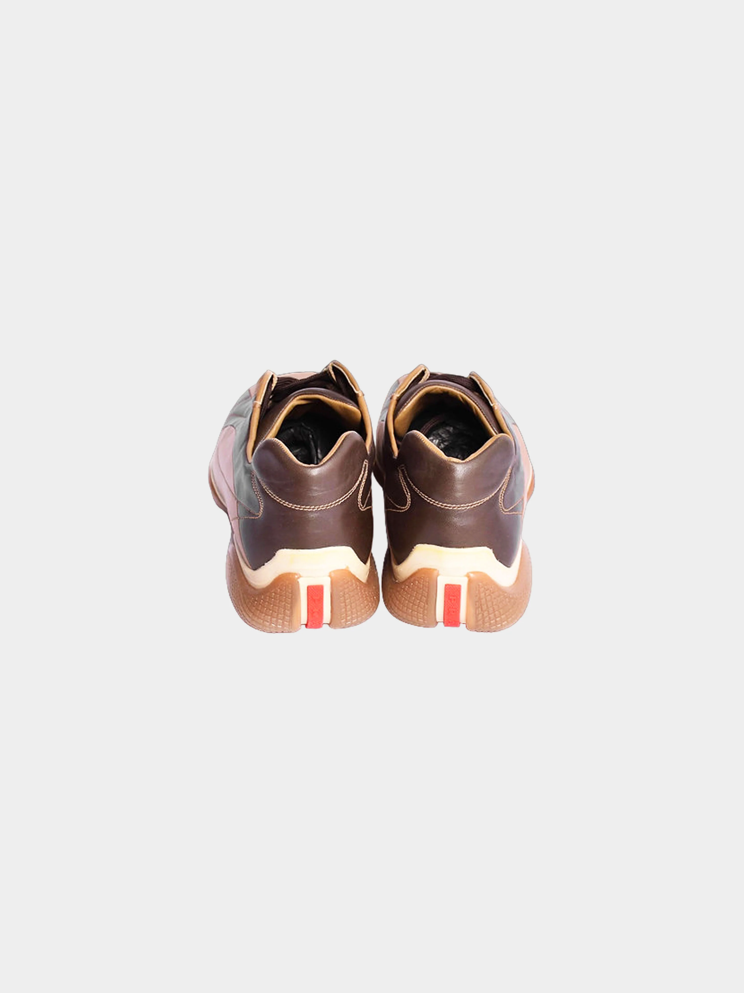 Prada Sport 2001 Brown and Nude Leather Sneakers - Image 4