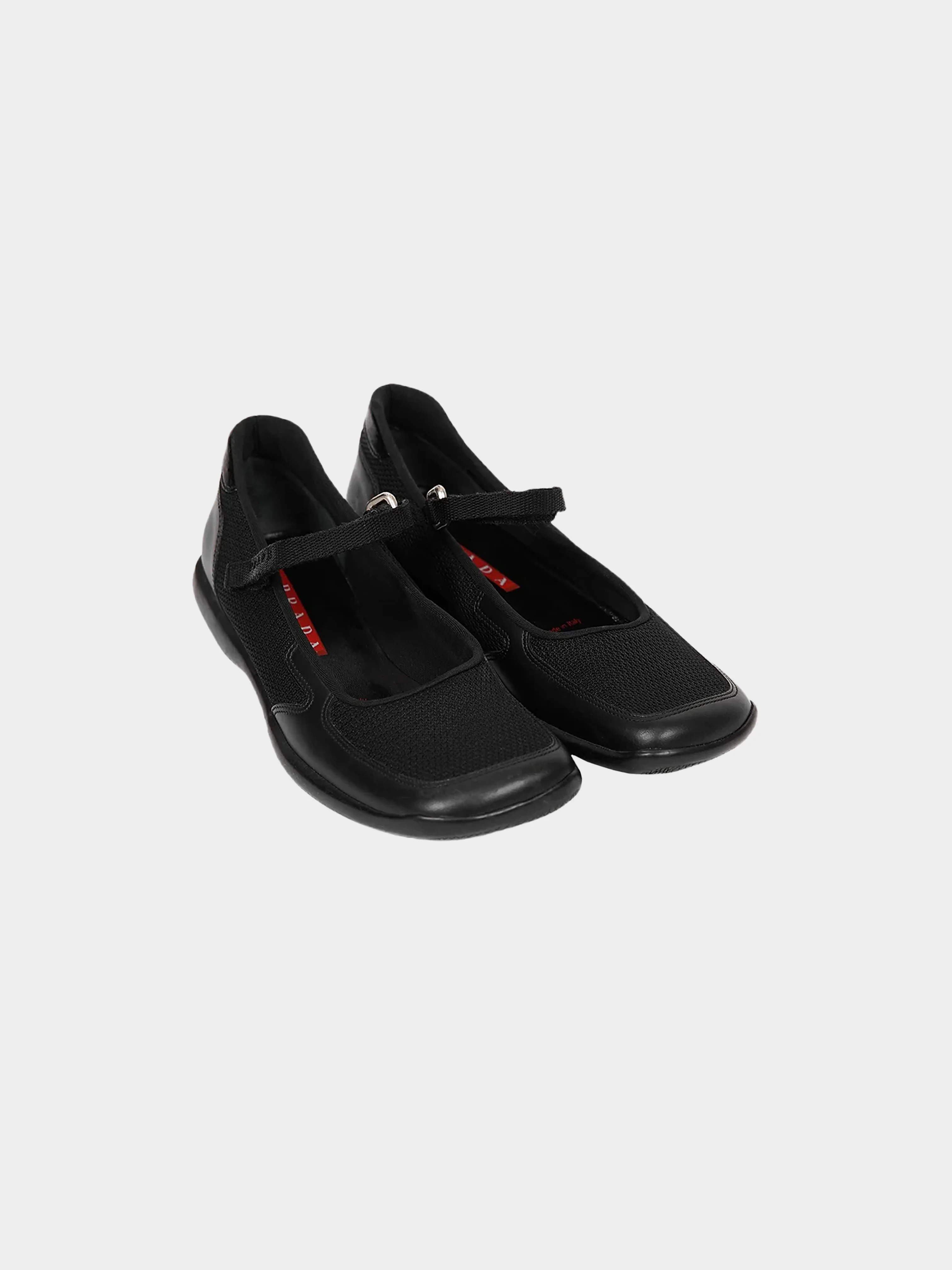 Prada Sport SS2000 Black Mesh and Leather Sandals - Image 2