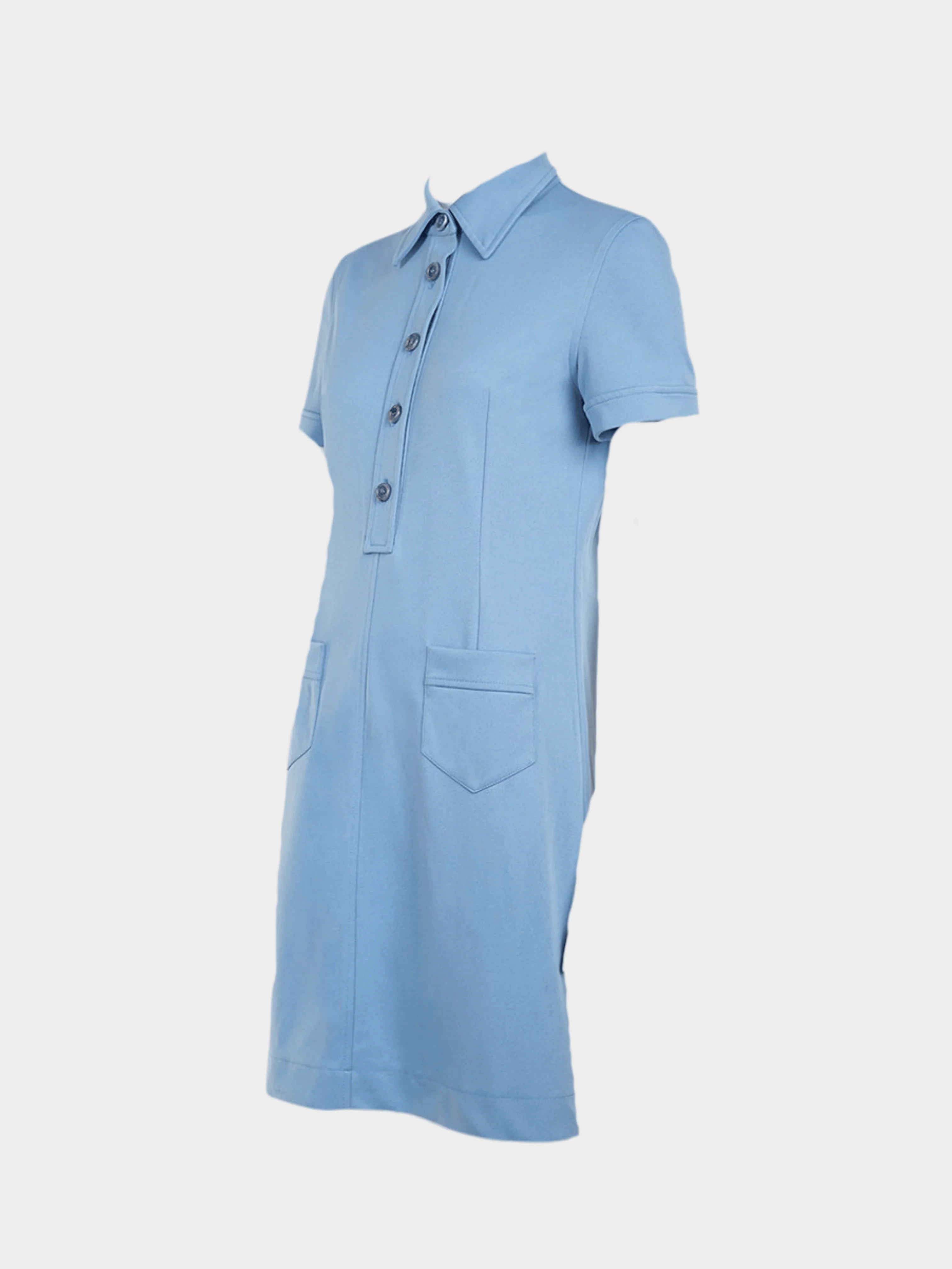 Prada SS 1996 Runway Blue Shift Dress - Image 3