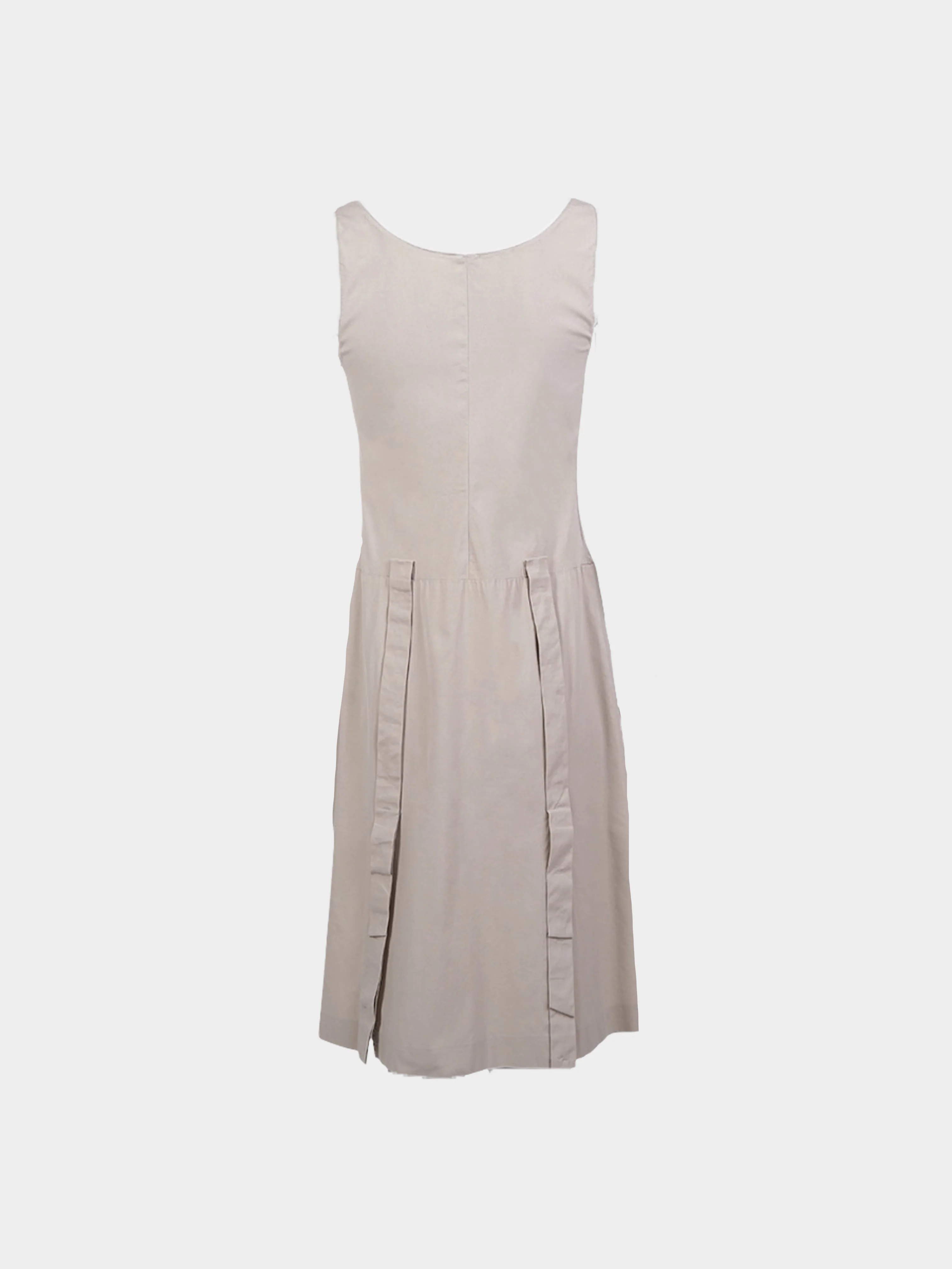 Prada SS 1999 Beige Pleated Midi Dress - Image 2