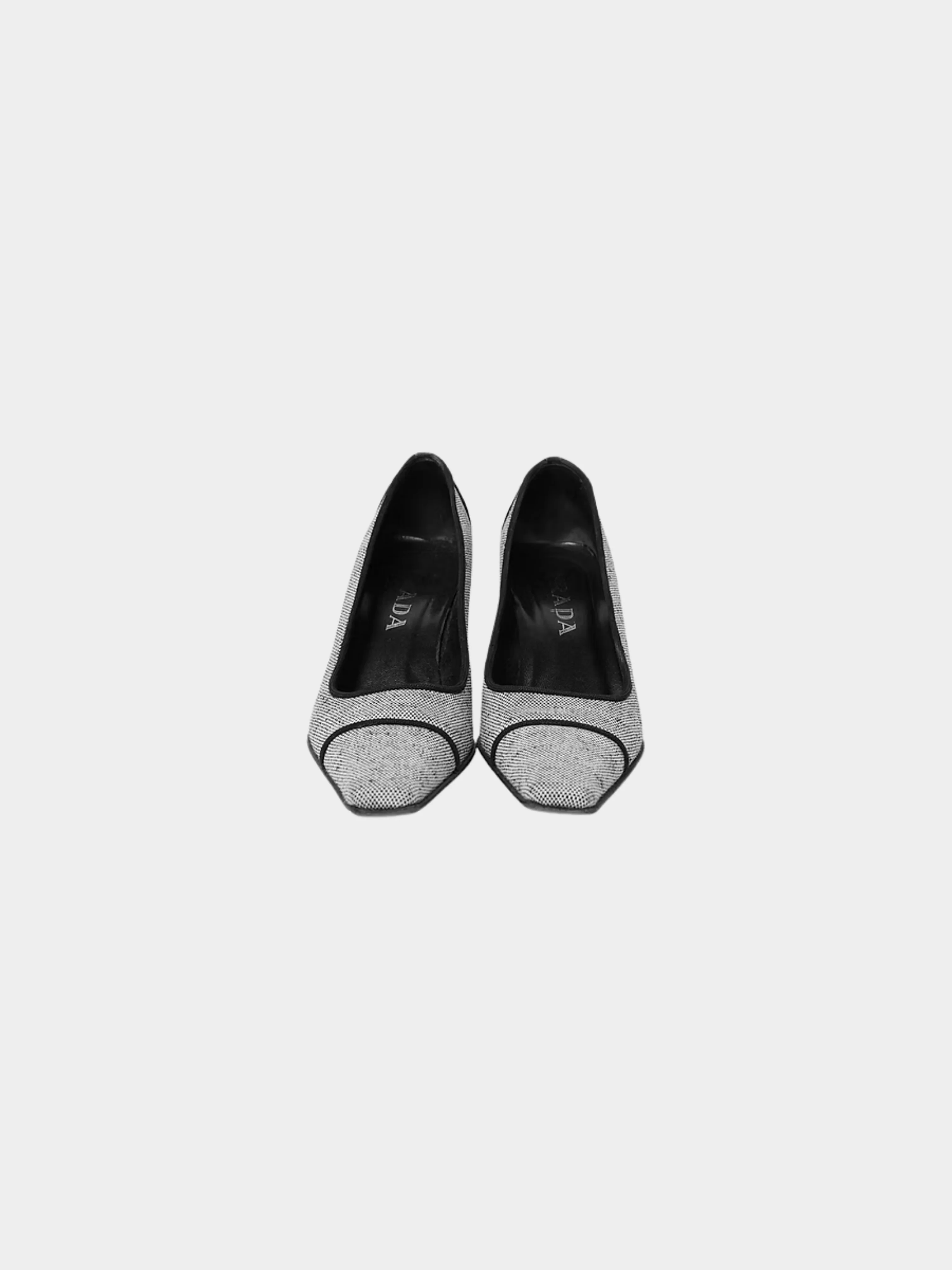 Prada SS 1999 Grey Canvas Heels - Image 3