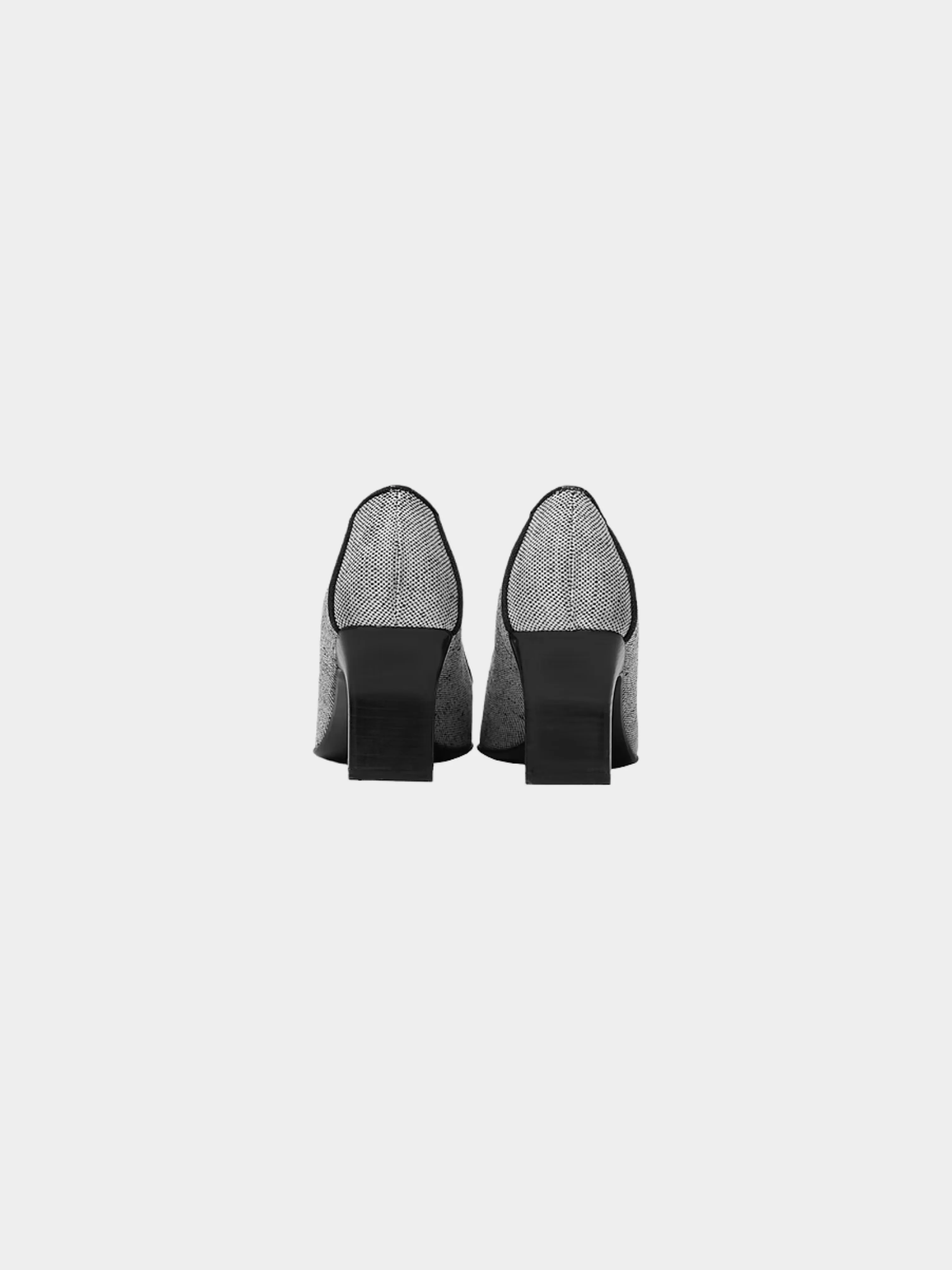 Prada SS 1999 Grey Canvas Heels - Image 4