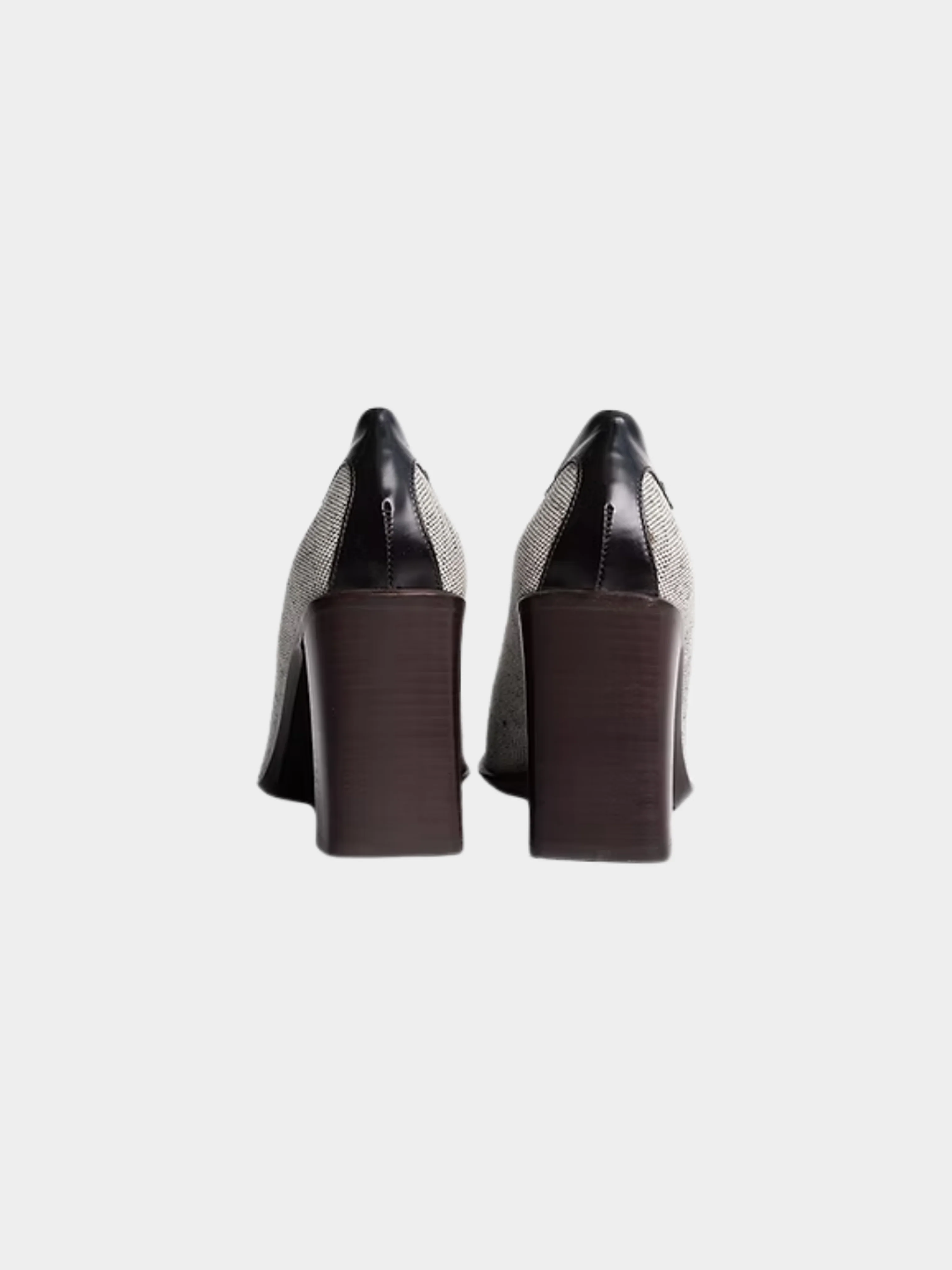 Prada SS 1999 Grey Runway Tassle Heels - Image 3