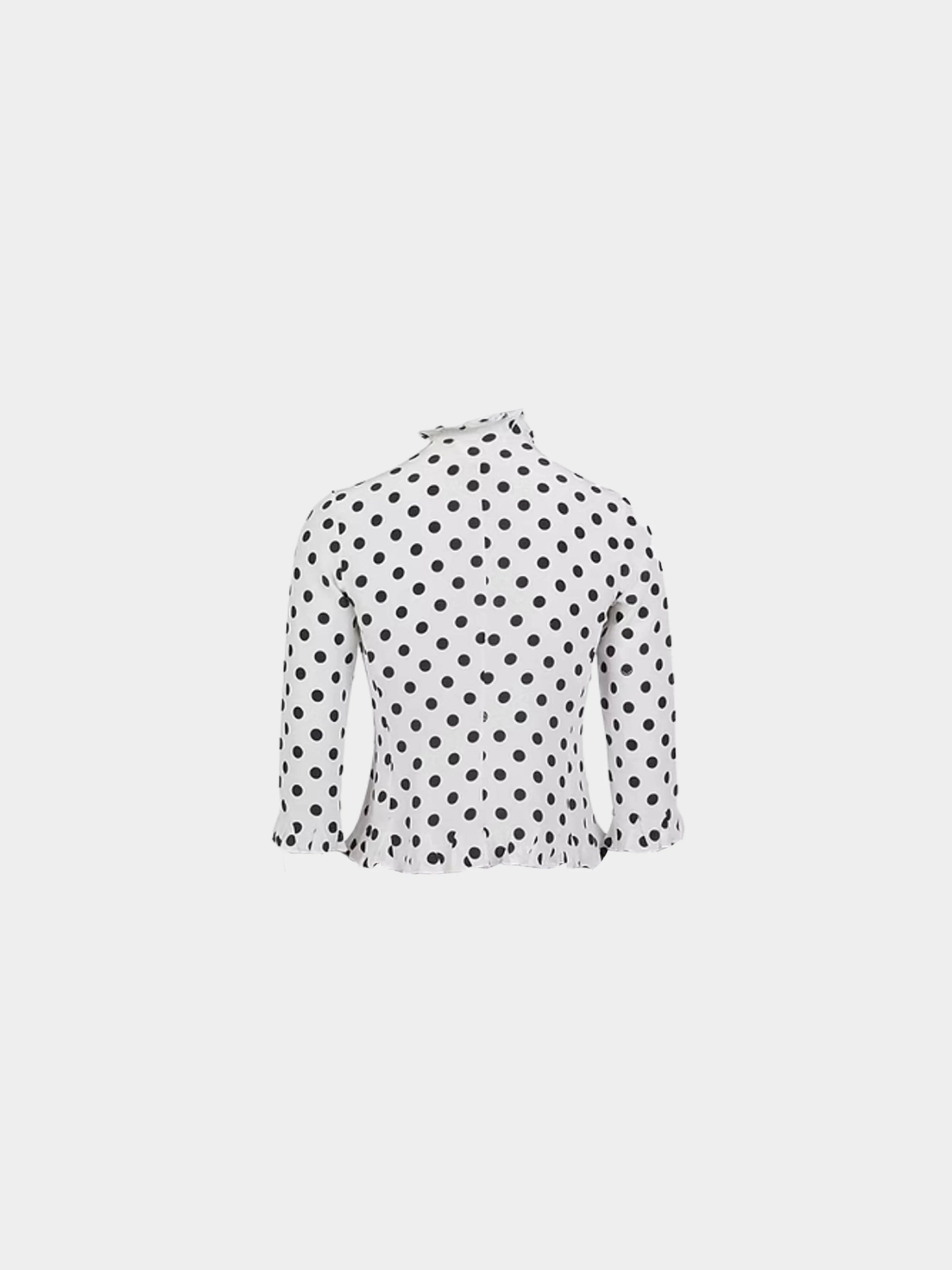 Prada SS 2000 Black and White Silk Polka Dot Top - Image 2