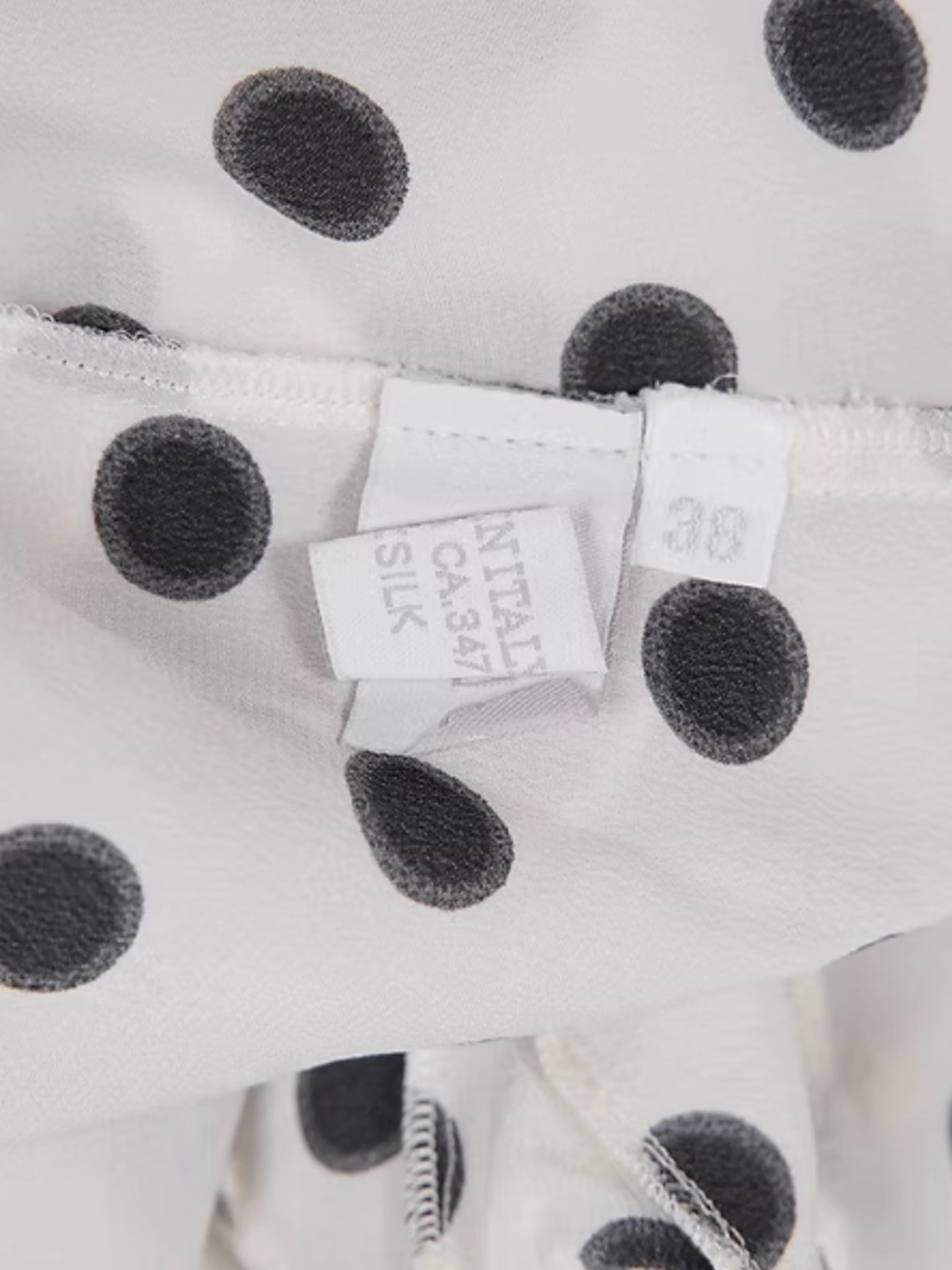 Prada SS 2000 Black and White Silk Polka Dot Top - Image 4