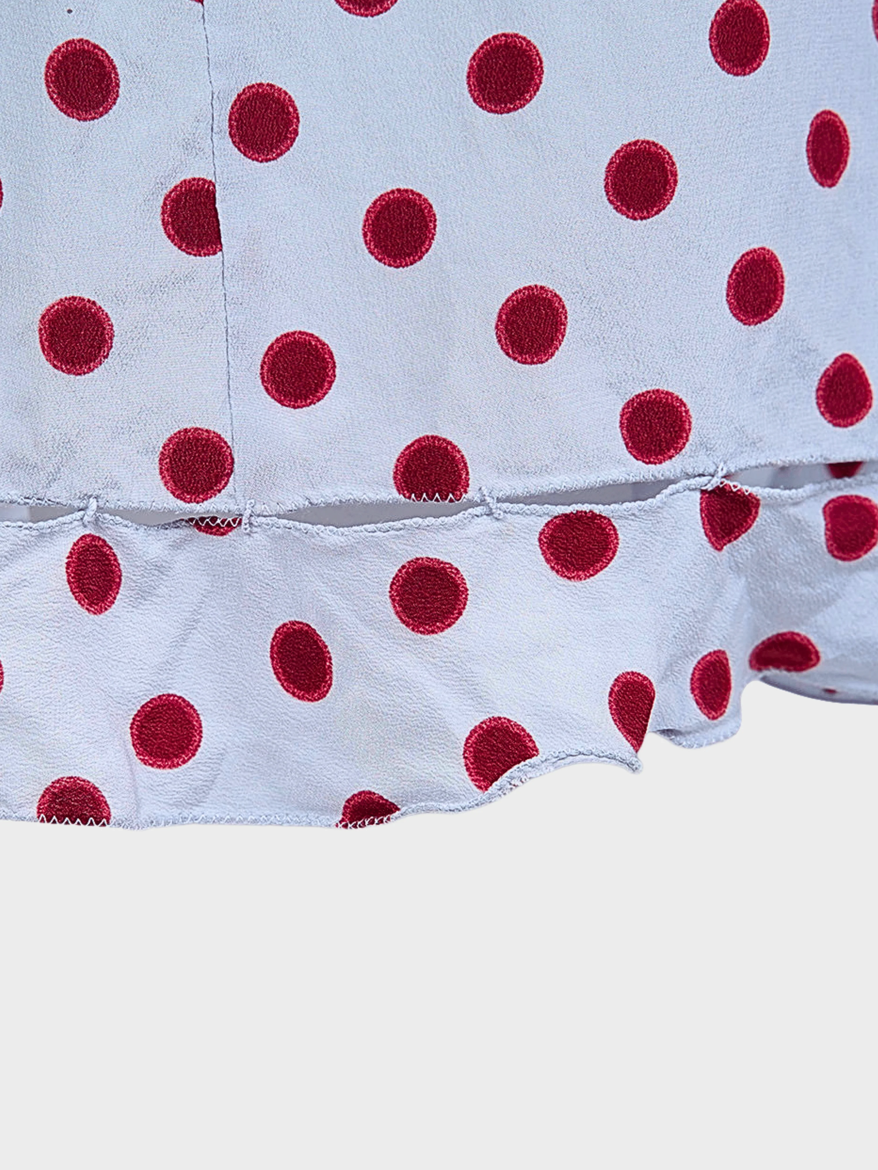 Prada SS 2000 Light Blue Polka Dot Midi Skirt - Image 3