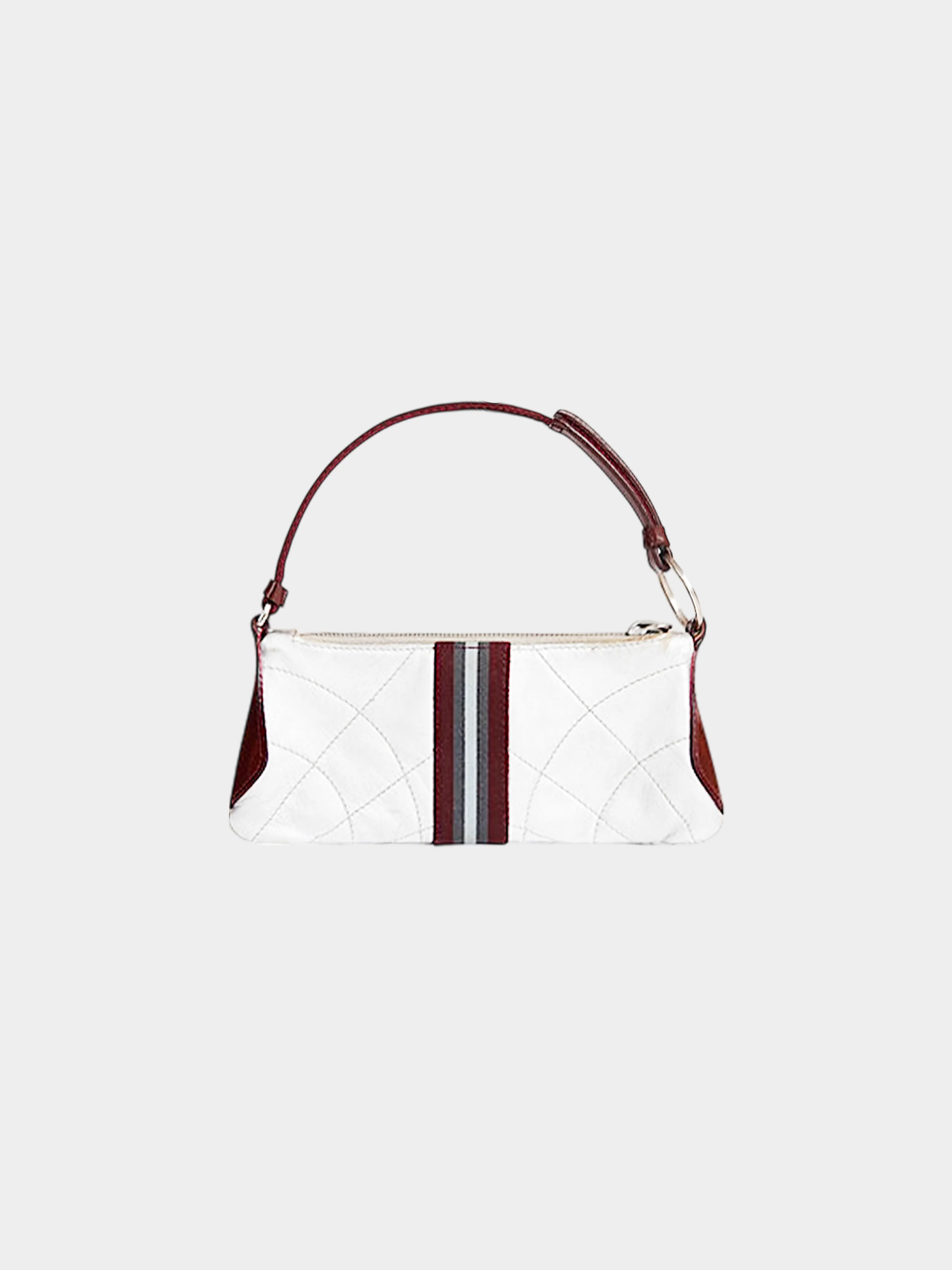 Prada SS 2000 Silver Metallic Leather Wrist Bag