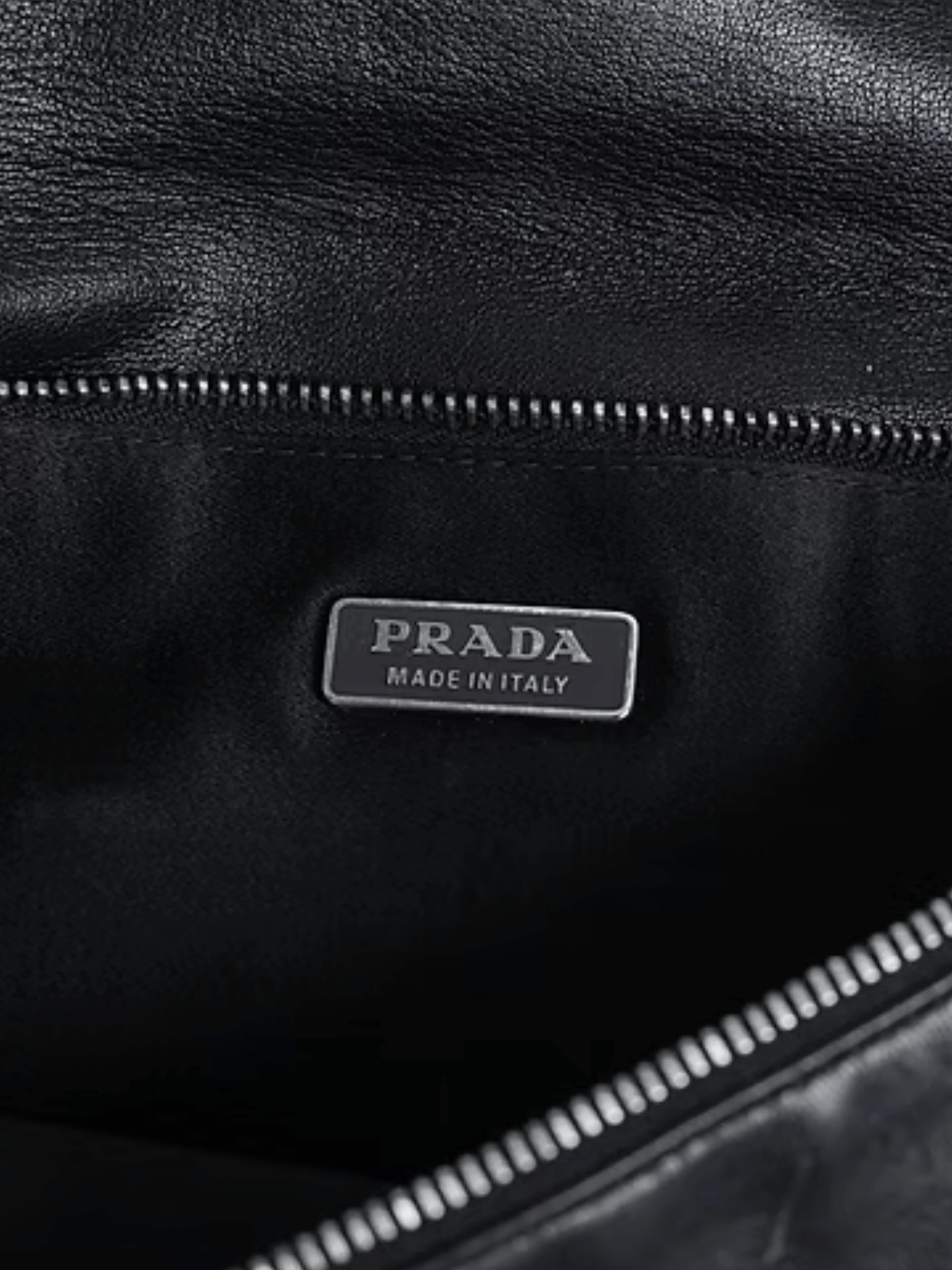 Prada SS 2001 All Black Flat Leather Bag - Image 6