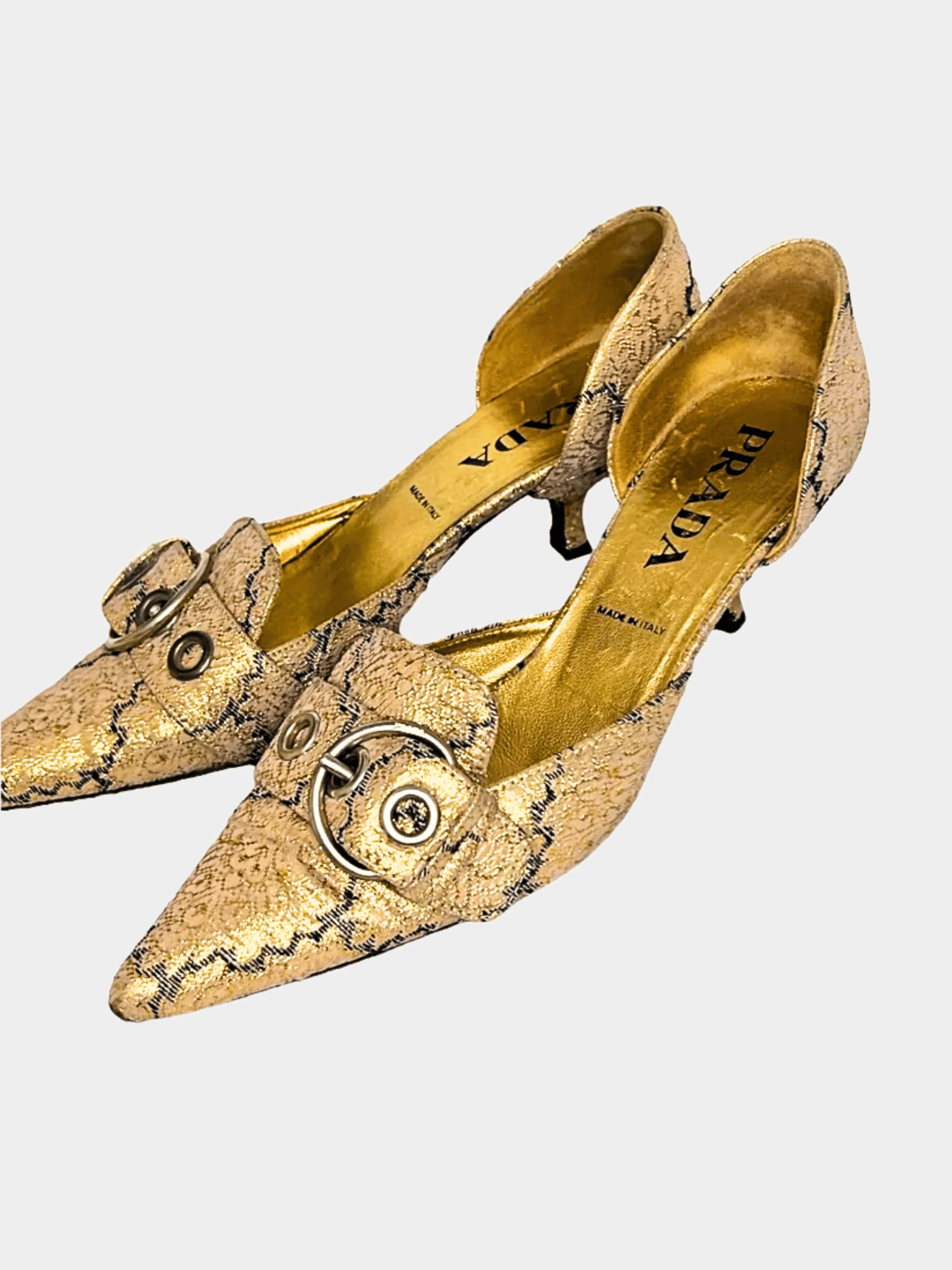 Prada SS 2002 Runway Abstract Print Mule Heels - Image 4