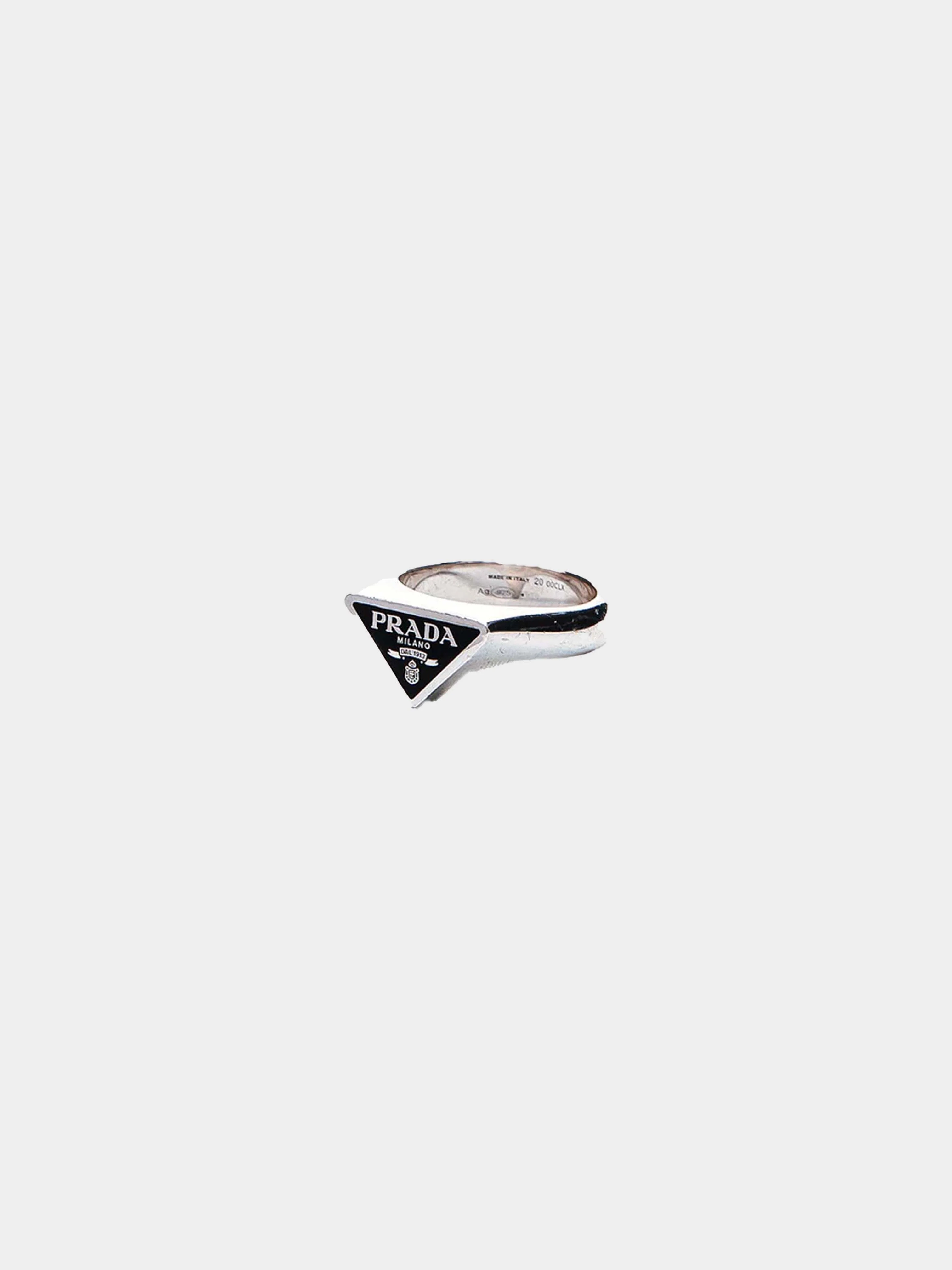 Prada 2010s Triangle Logo Ring - Image 2