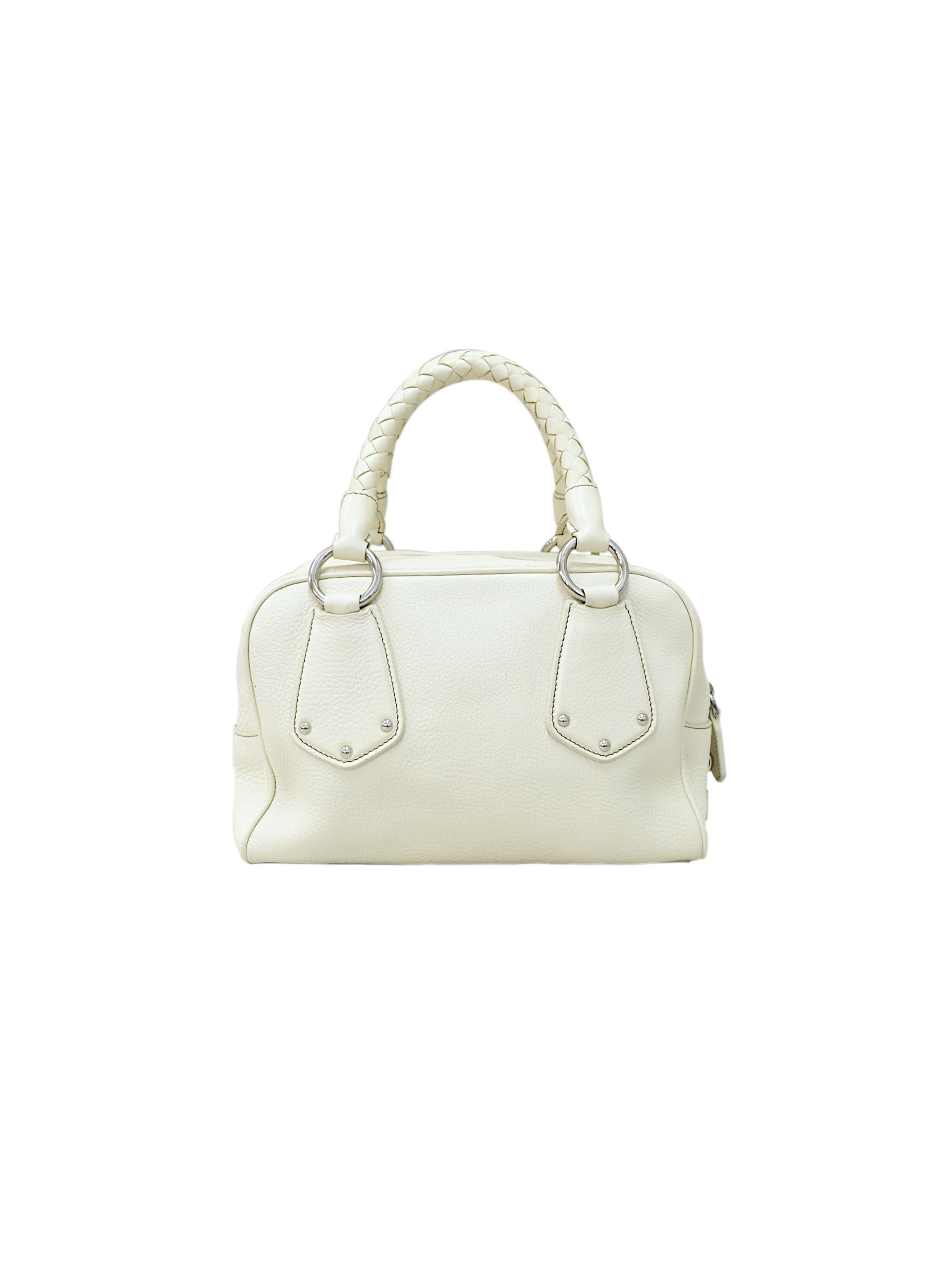 Prada 2000s White Leather Tote - Image 2