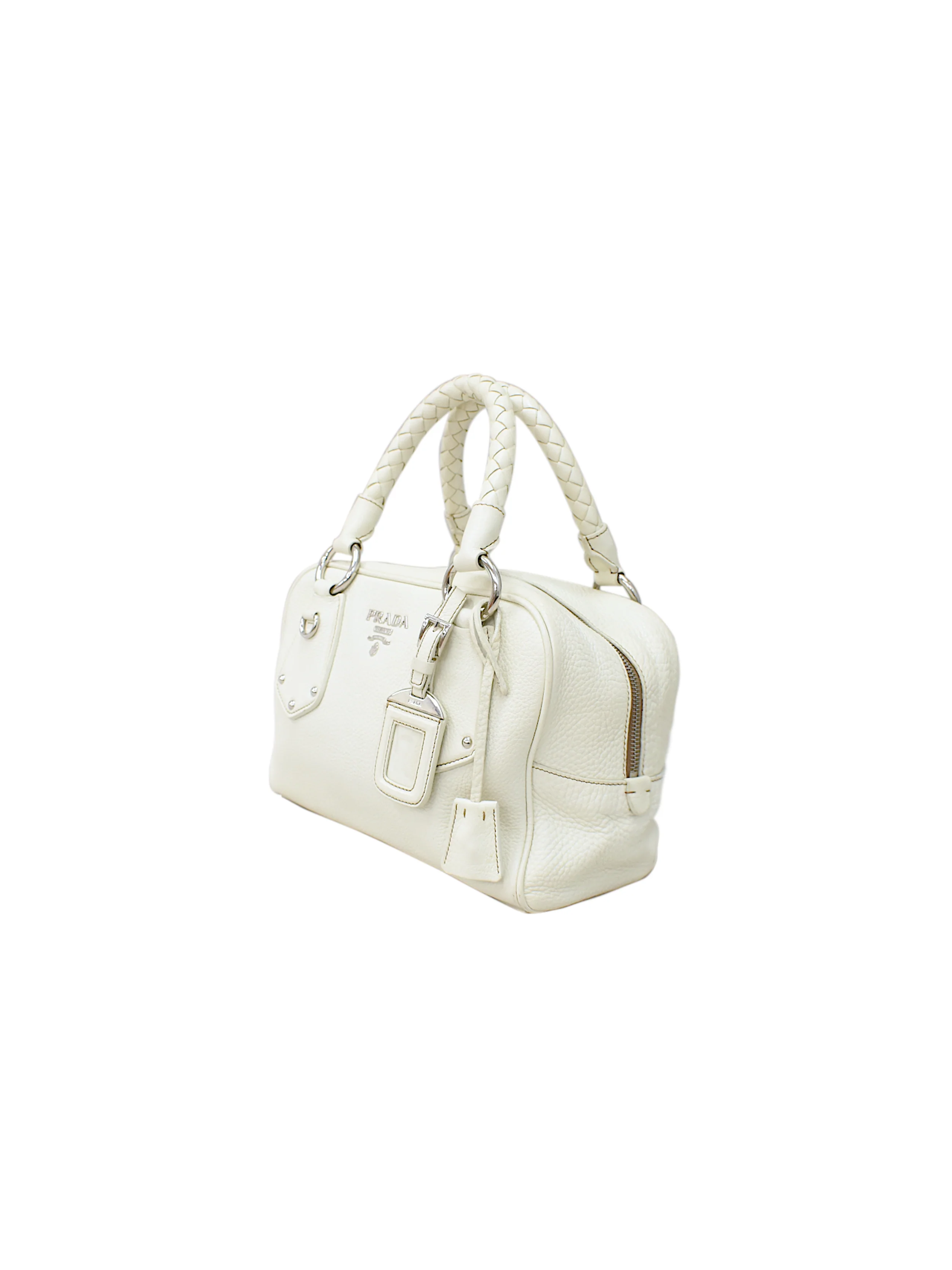 Prada 2000s White Leather Tote - Image 4