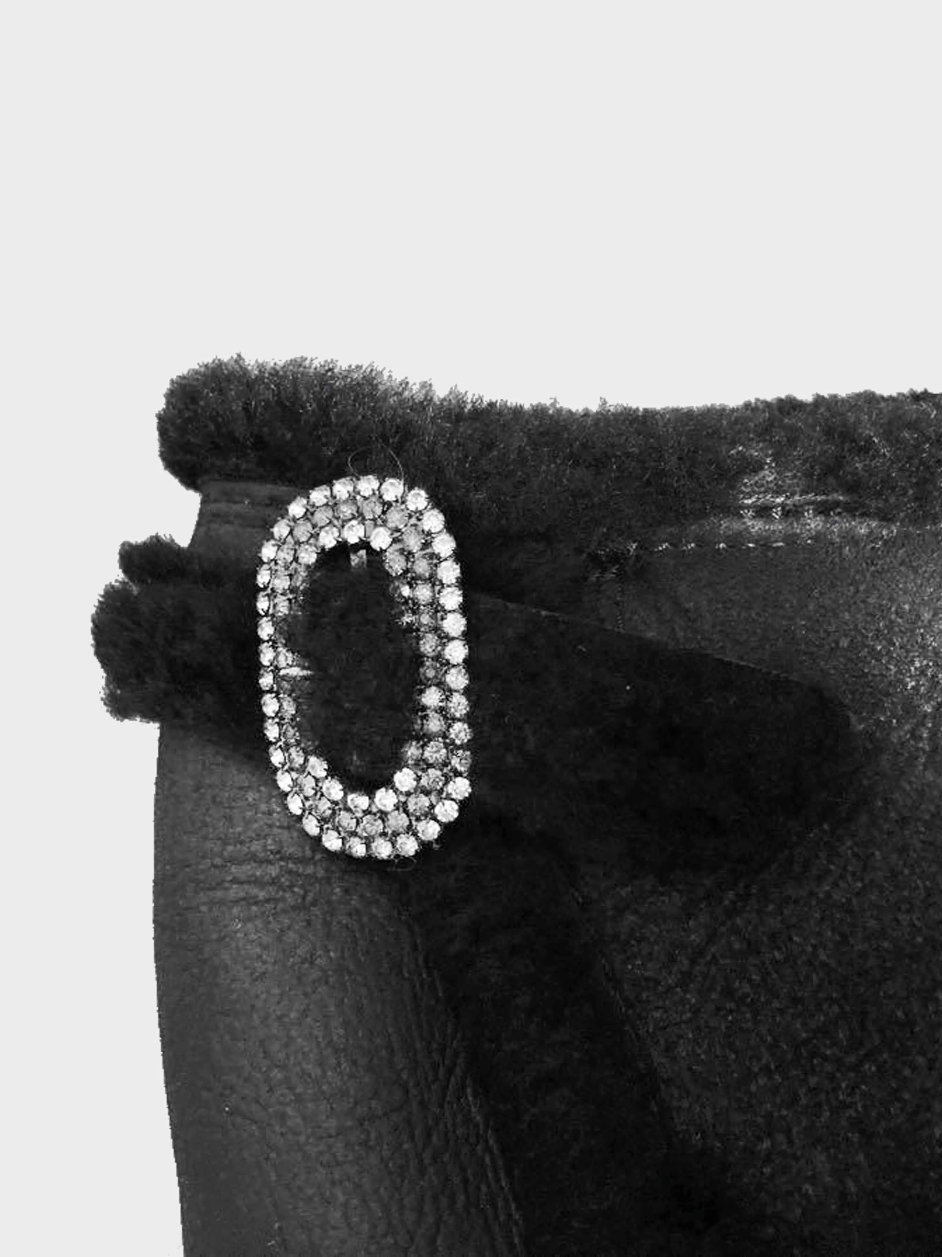 René Caovilla 2000s Black Leather and Fur Trim Long Boots - Image 3