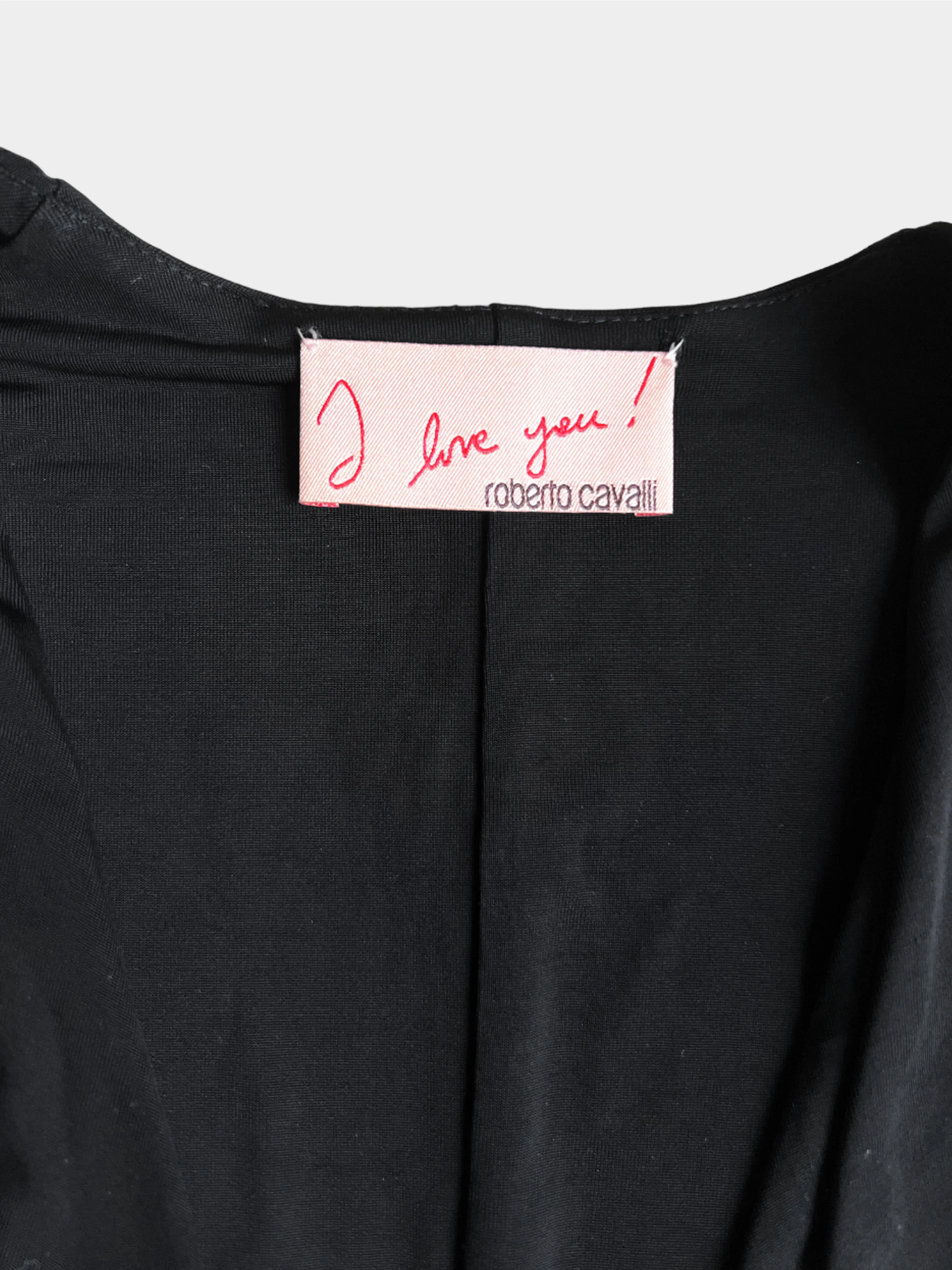 Roberto Cavalli 1990s Black Snake-Embellished Top - Image 4