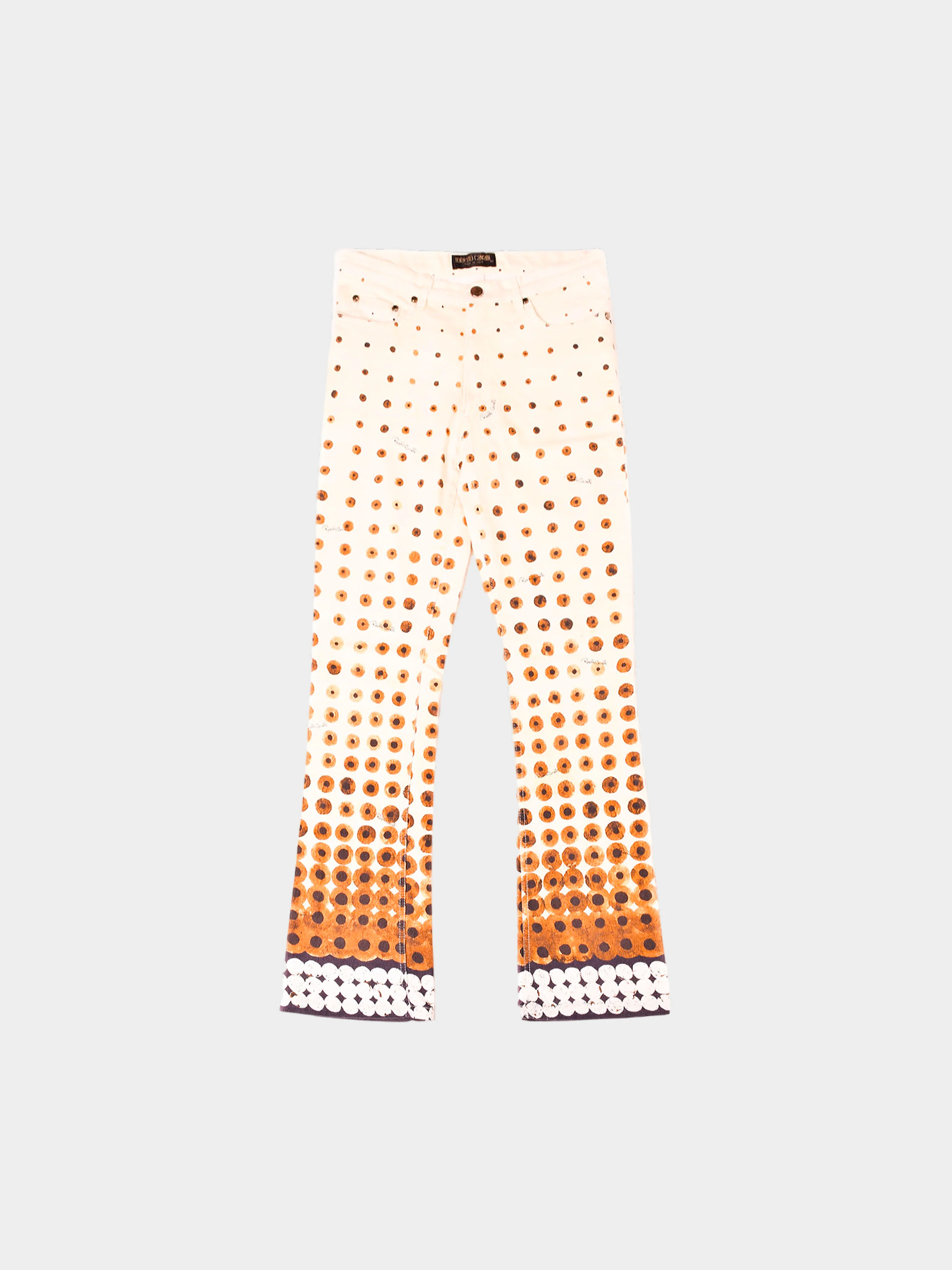 Roberto Cavalli 2000s Beige Dot Gradient Pants
