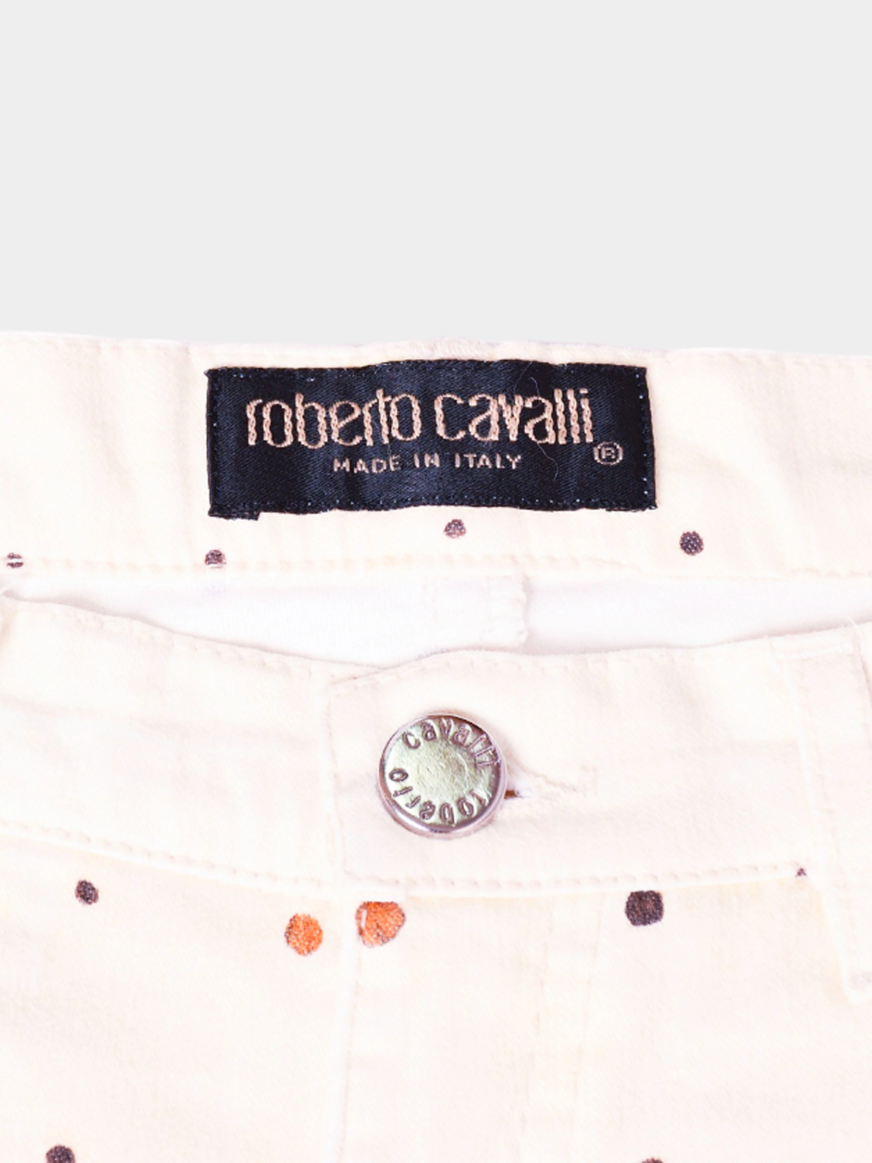Roberto Cavalli 2000s Beige Dot Gradient Pants - Image 4
