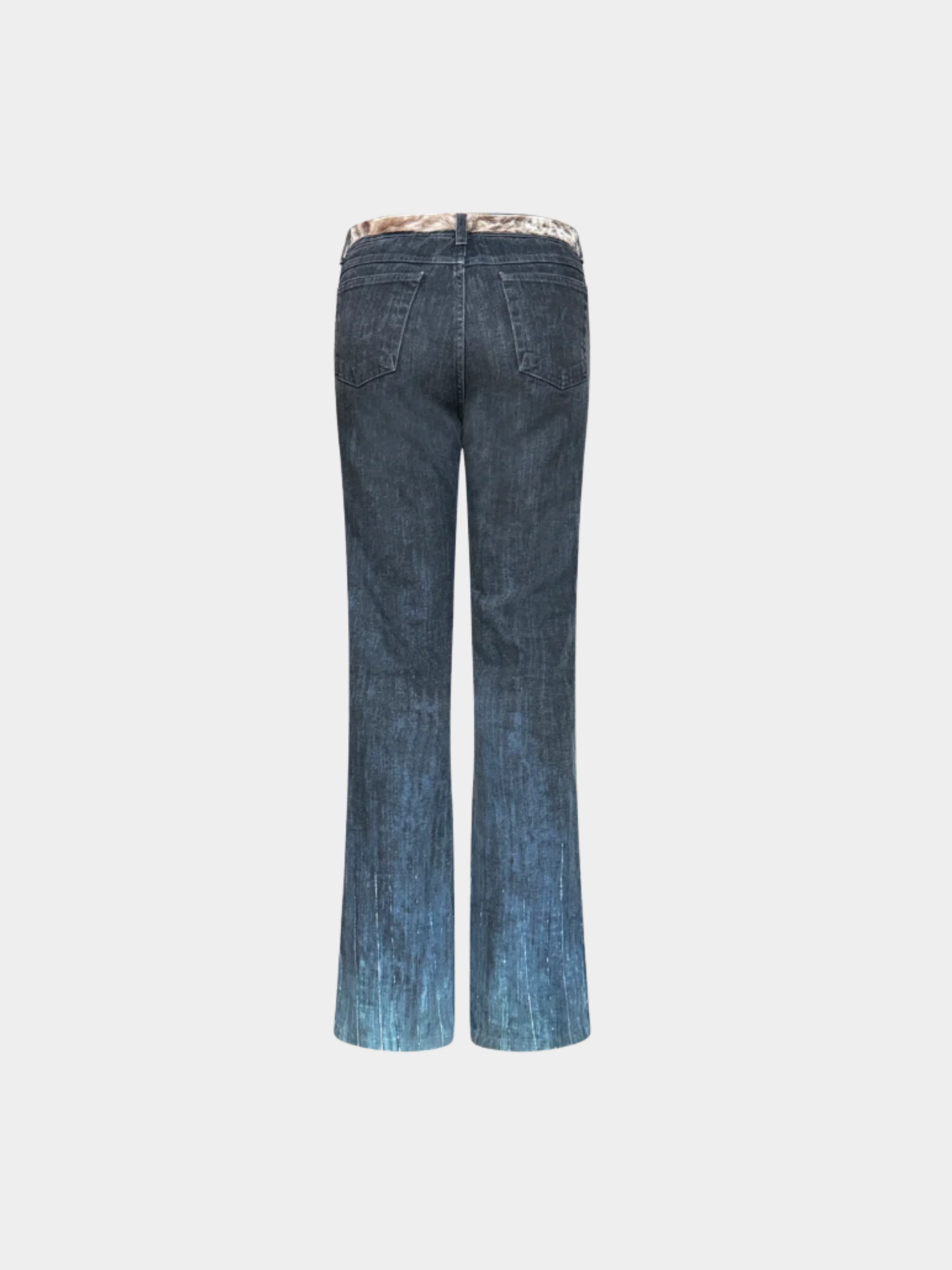 Roberto Cavalli 2000s Blue Rhinestone Denim Pants - Image 2