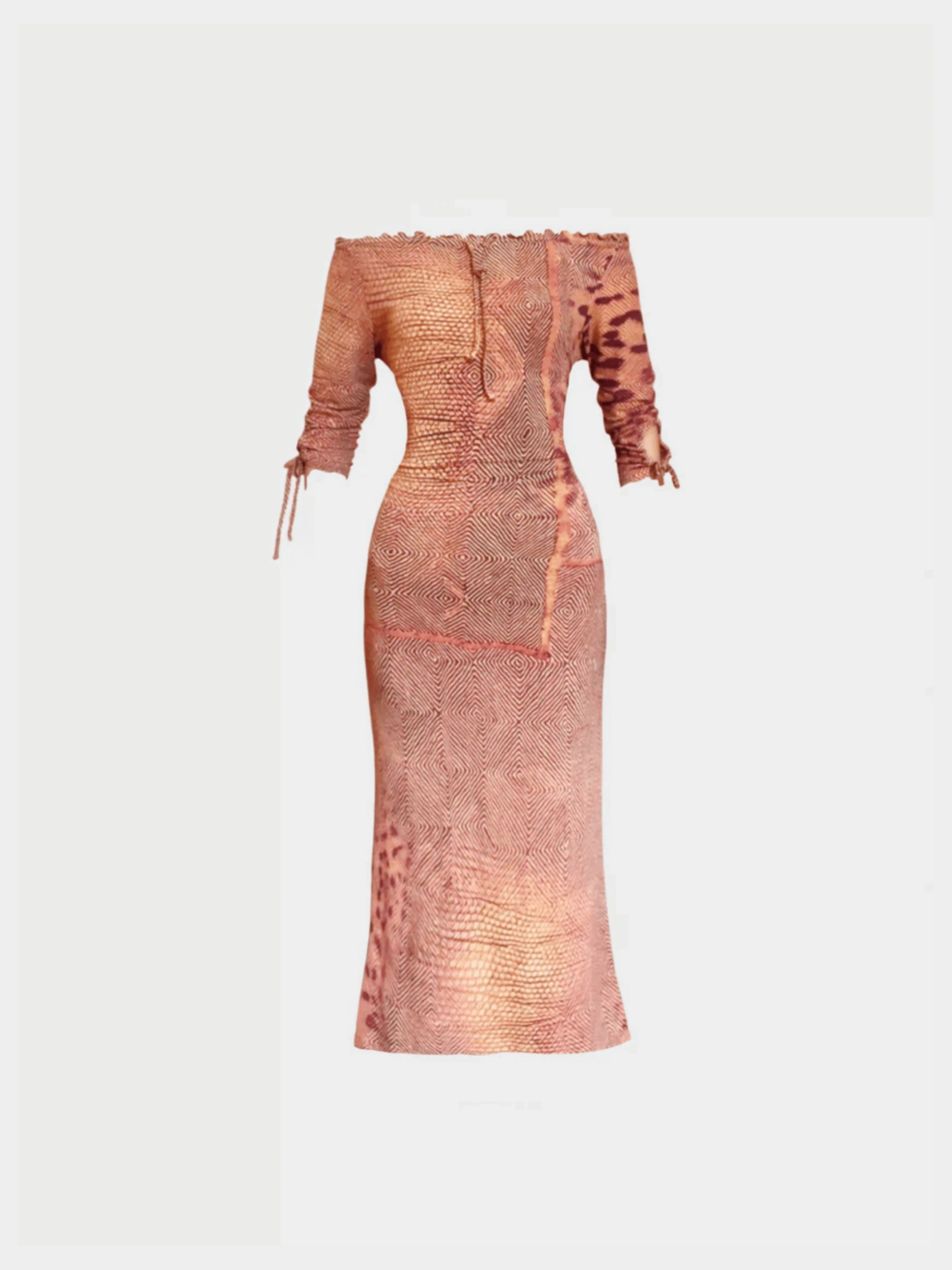 Roberto Cavalli 2000s Freedom Pink Graphic Animal Print Midi Dress