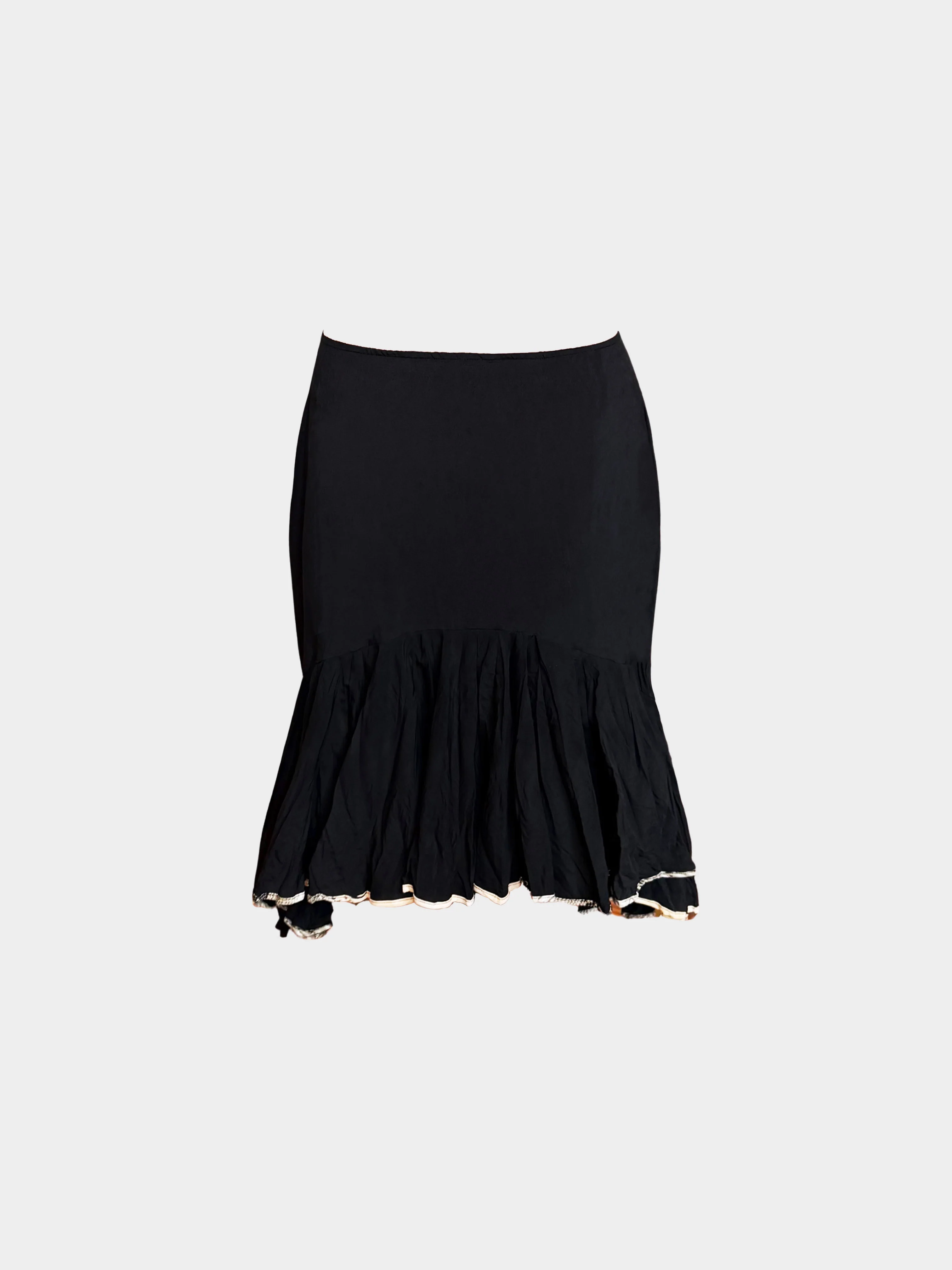 Roberto Cavalli 1990s Just Cavalli Black and Grey Animal Print Trim Top and Skirt Set - Image 6