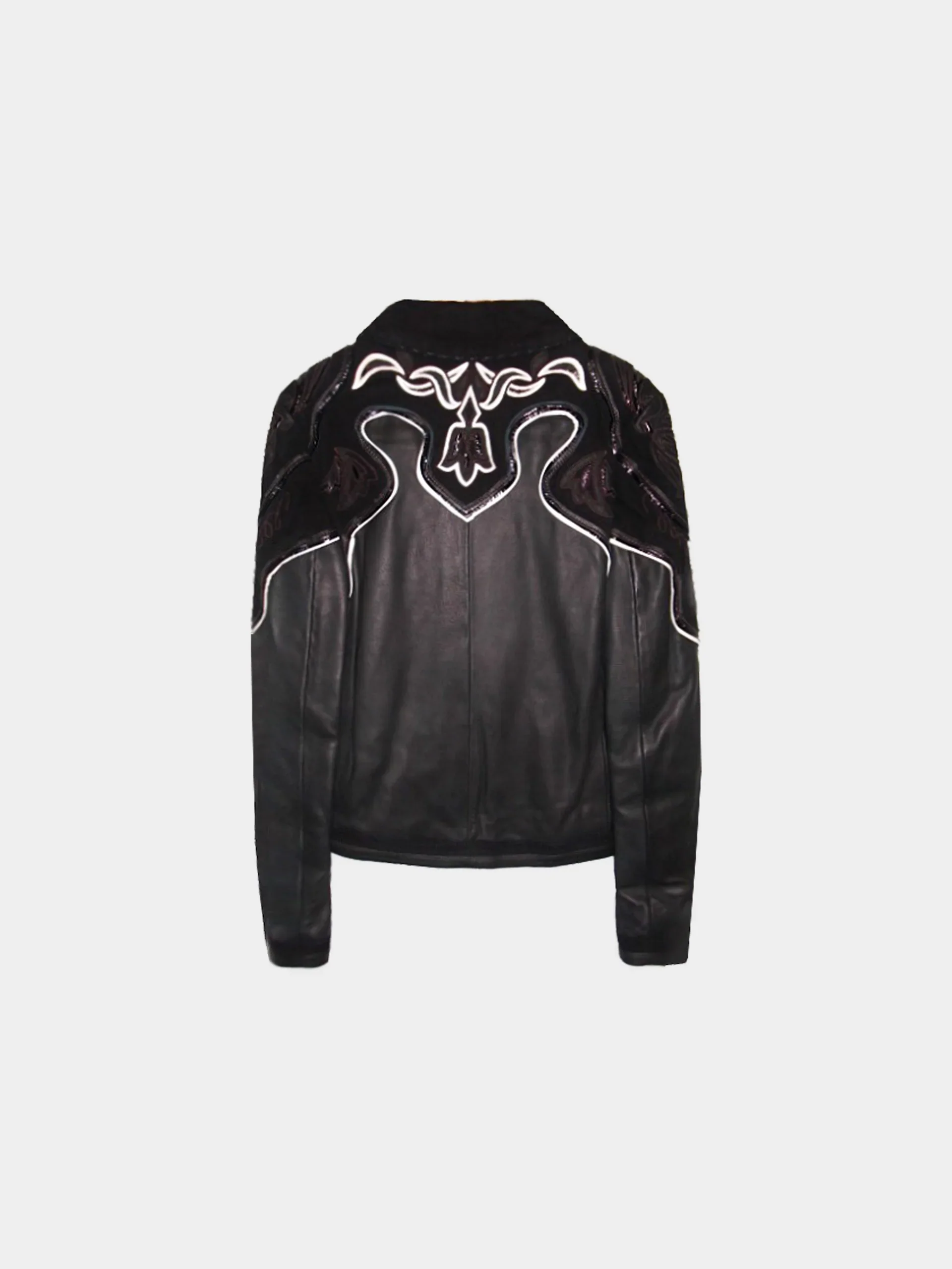 Roberto Cavalli 2000s Just Cavalli Black Leather and Suede Jacket and Mini Skirt Set - Image 3