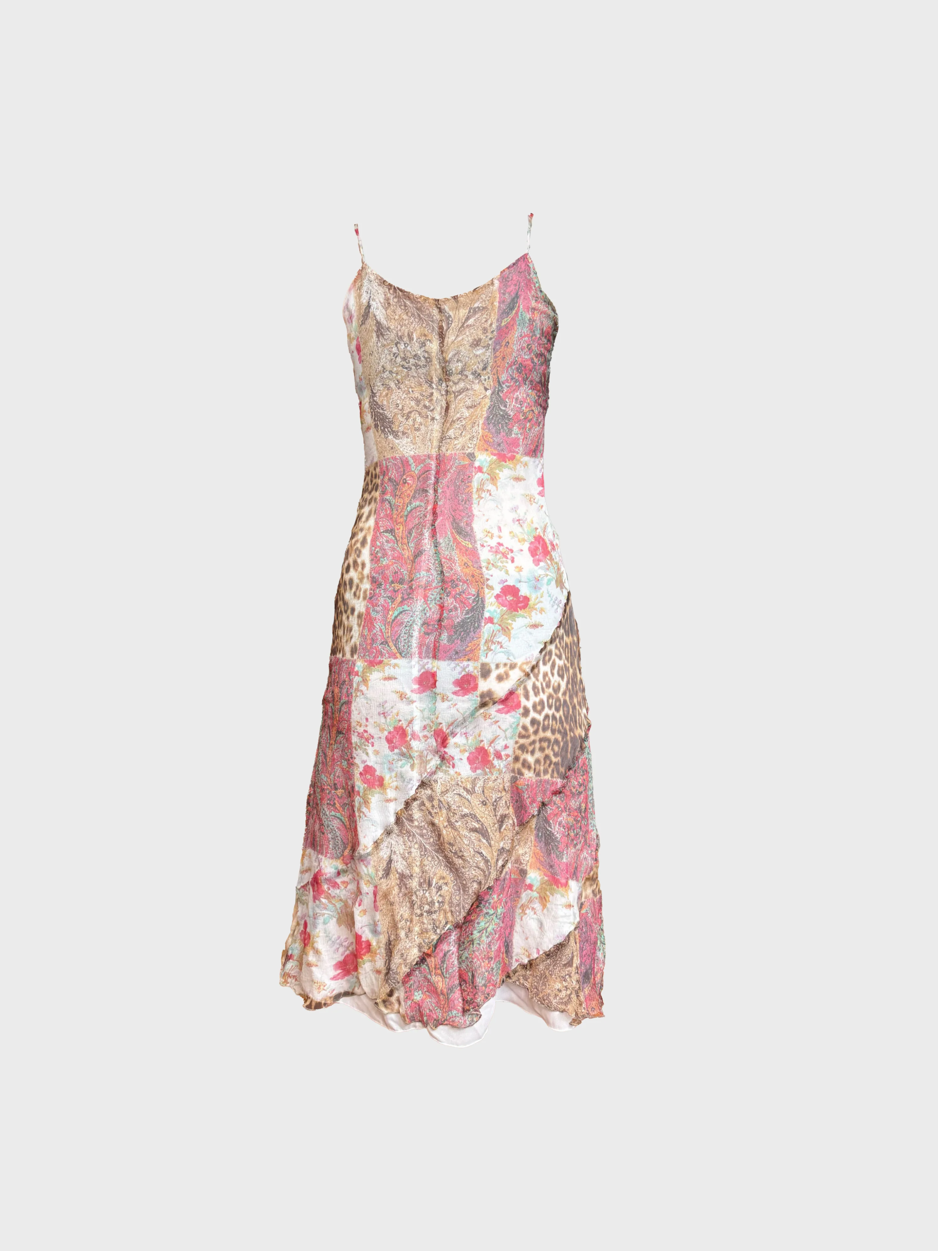 Roberto Cavalli SS 2004 Multicolor Silk Floral Slip Dress - Image 2