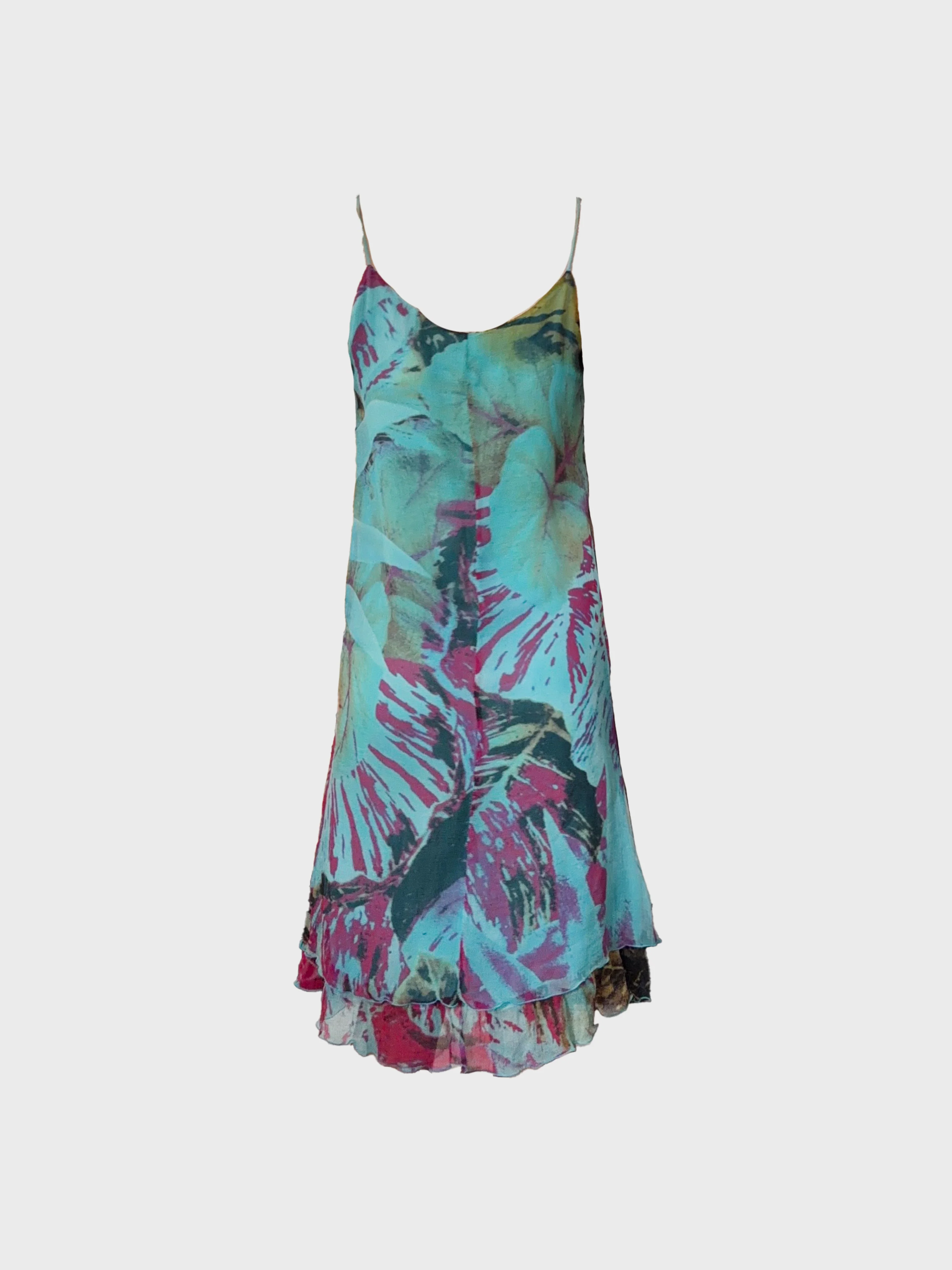 Roberto Cavalli 2000s Multicolor Tiger Print Silk Slip Dress - Image 2