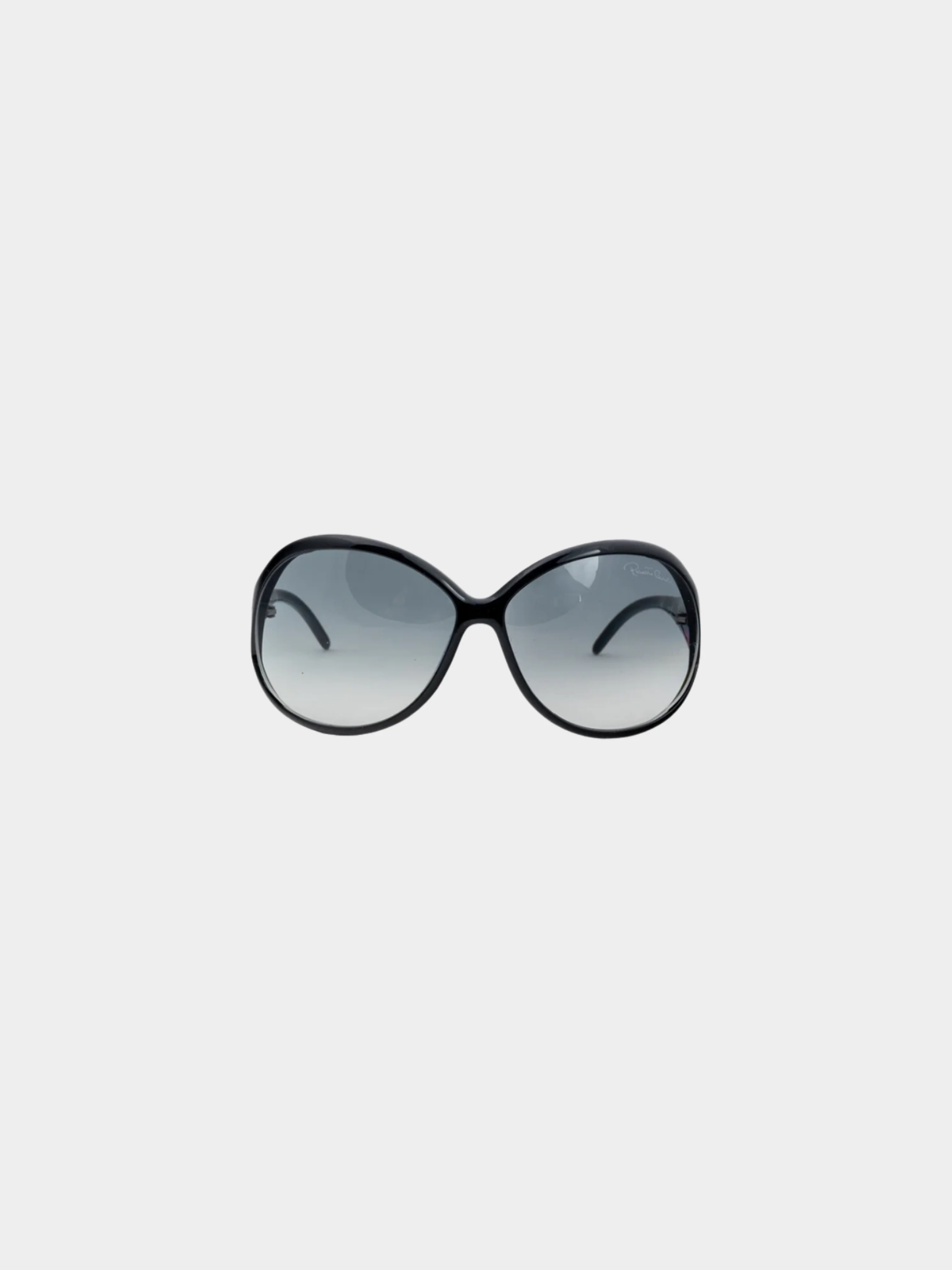 Roberto Cavalli 2000s Pegaso 338S Black Striped Butterfly Sunglasses - Image 2