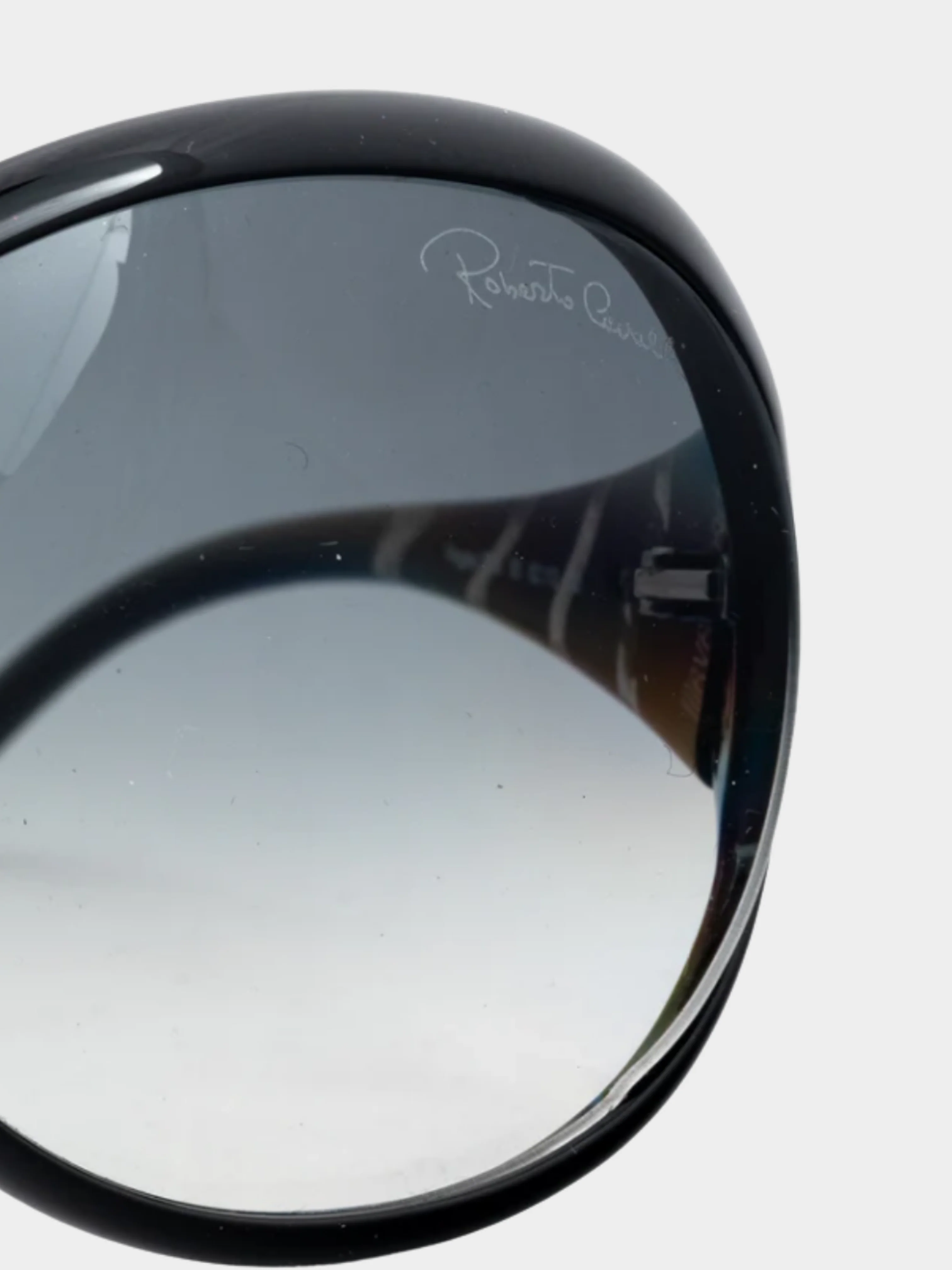 Roberto Cavalli 2000s Pegaso 338S Black Striped Butterfly Sunglasses - Image 7