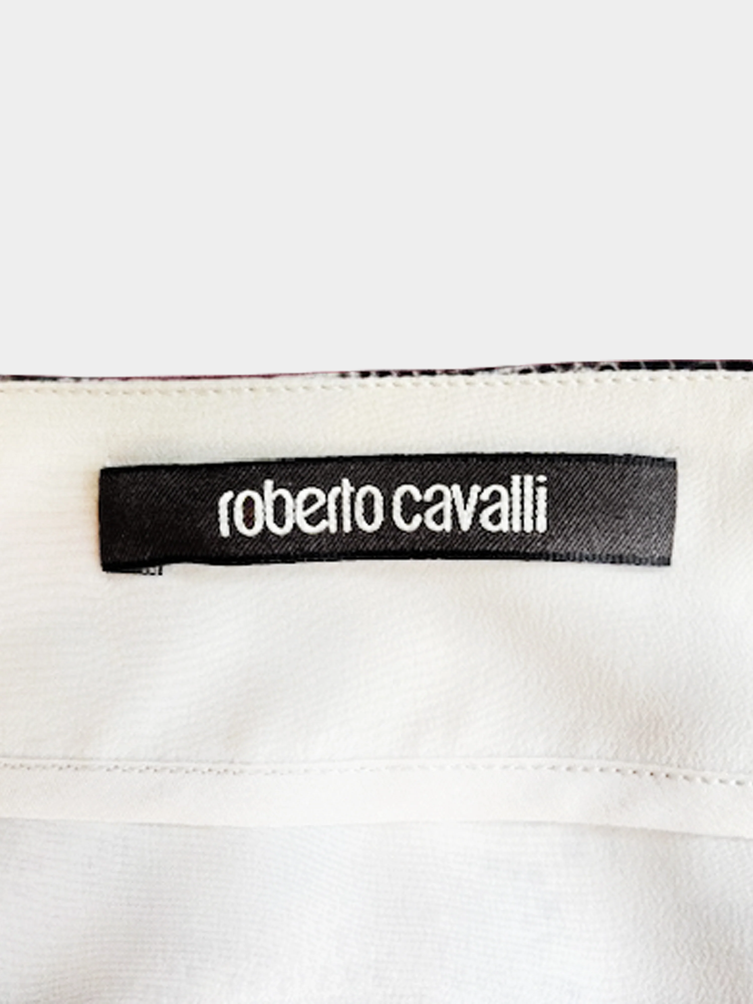 Roberto Cavalli 2000s Python Print Ruffled Silk Skirt - Image 4