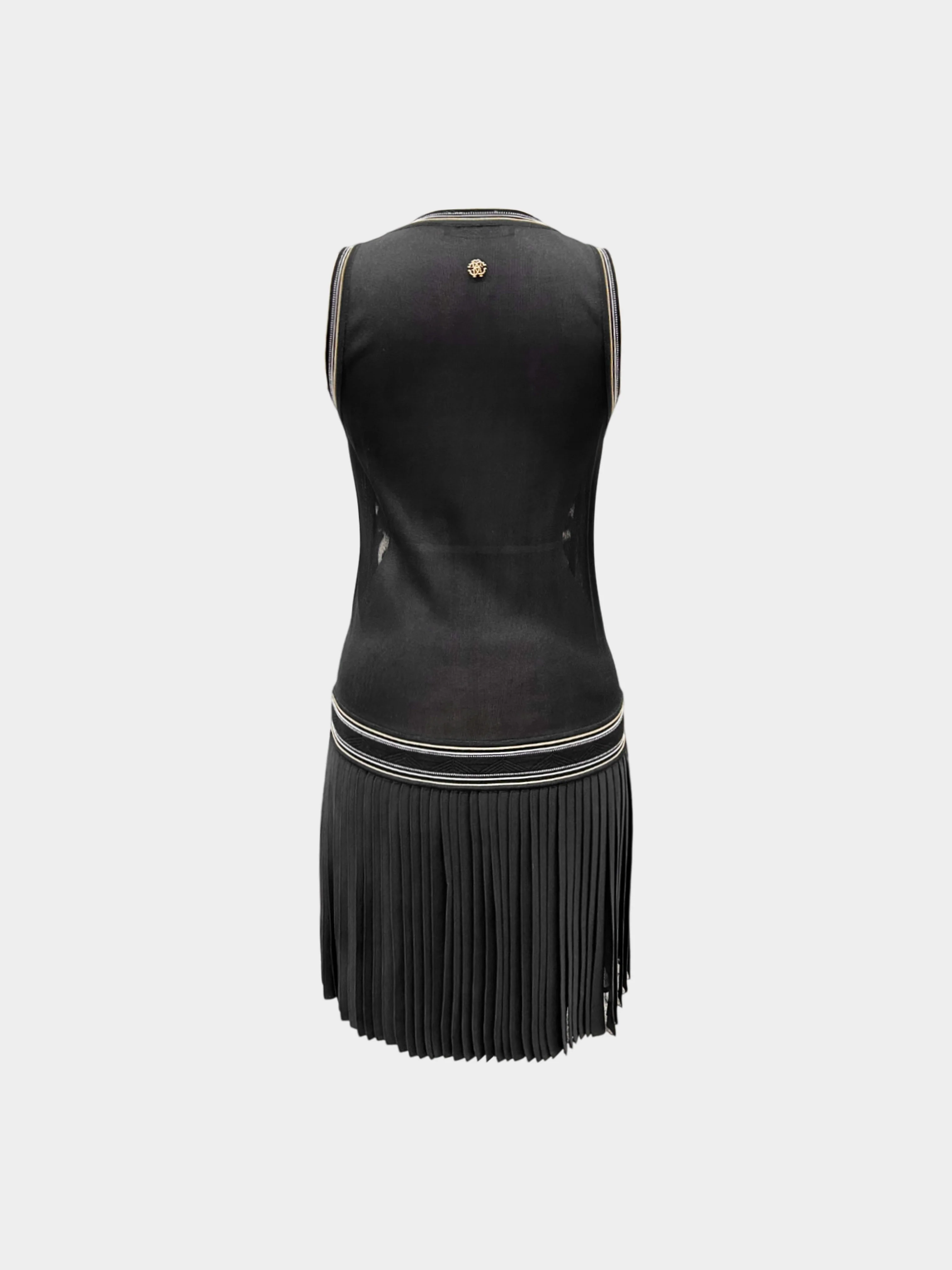 Roberto Cavalli 2000s Tiger Stripe Dress with Pleated Skirt - Image 2