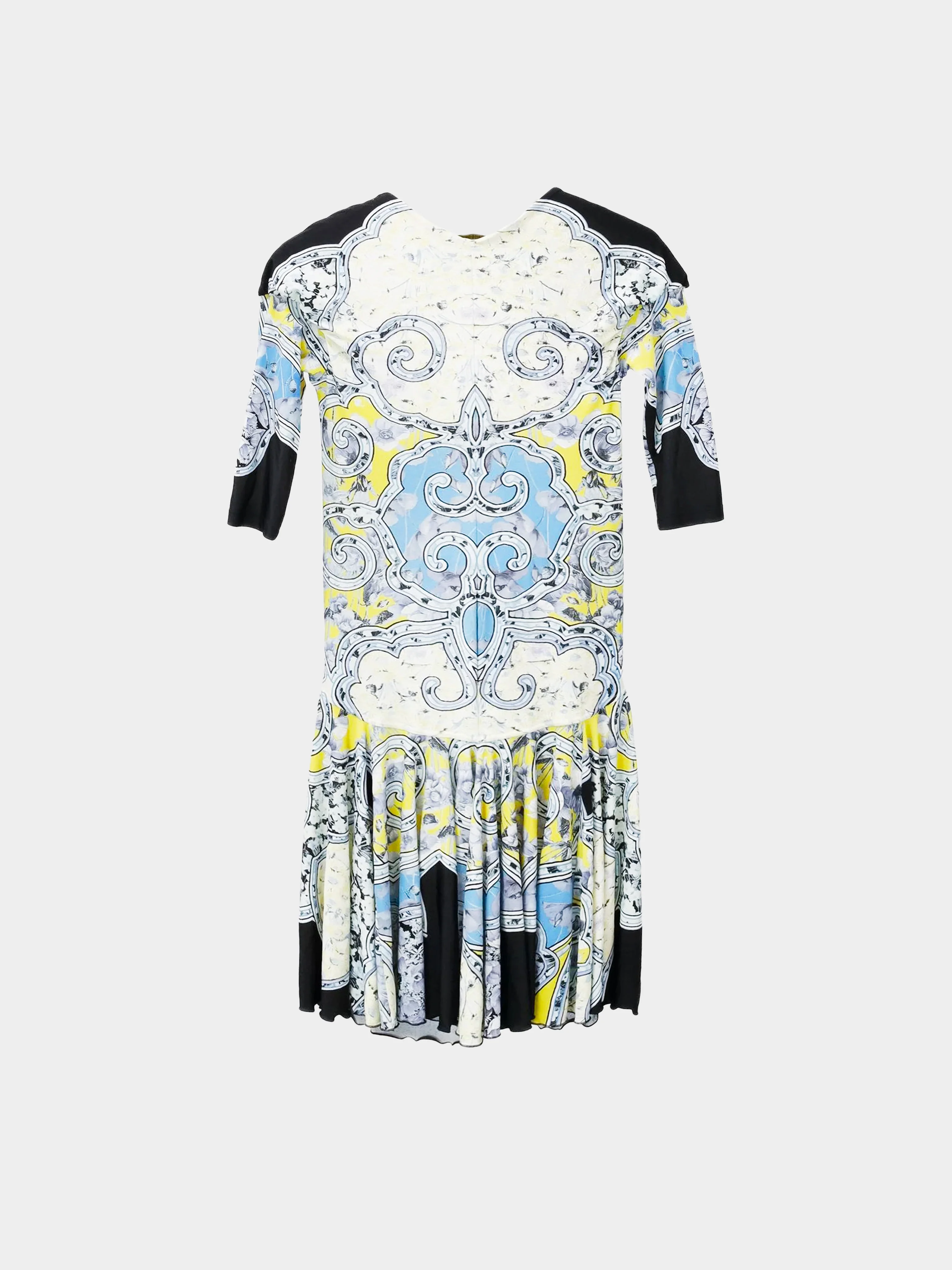 Roberto Cavalli 2007 Stretch Nylon Mixed Print Ruched Dress - Image 2