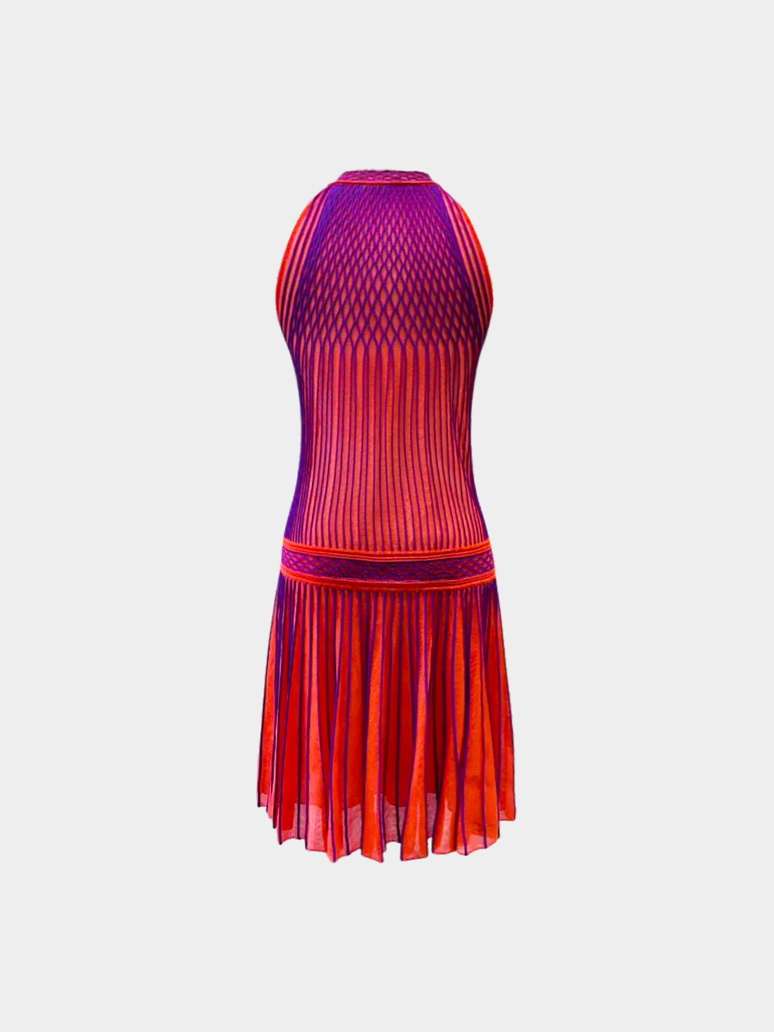Roberto Cavalli 2009 Orange and Purple Knit Drop-waist Dress - Image 2