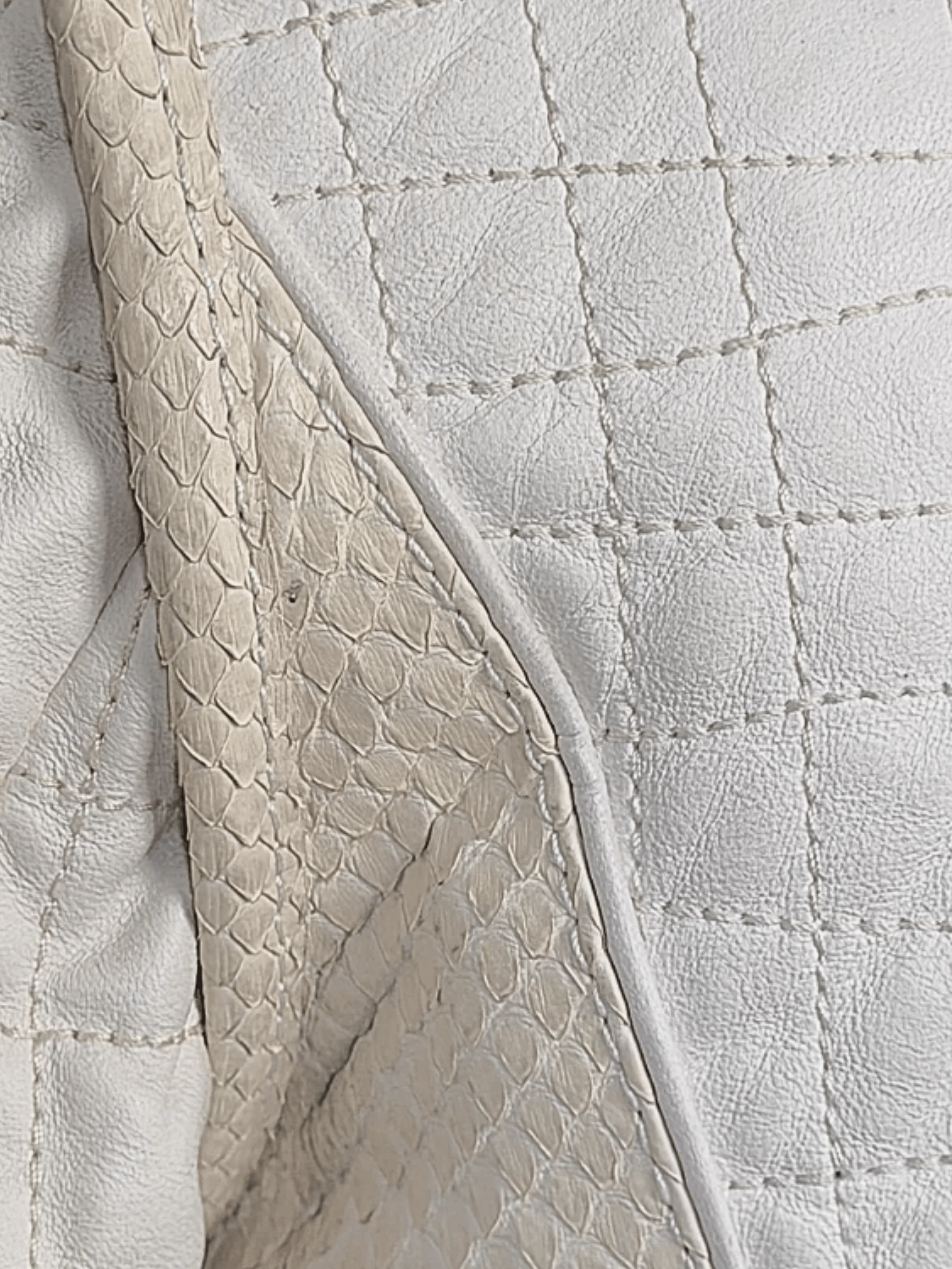 Roberto Cavalli FW 2005 White Leather, Fox & Snake Coat - Image 6